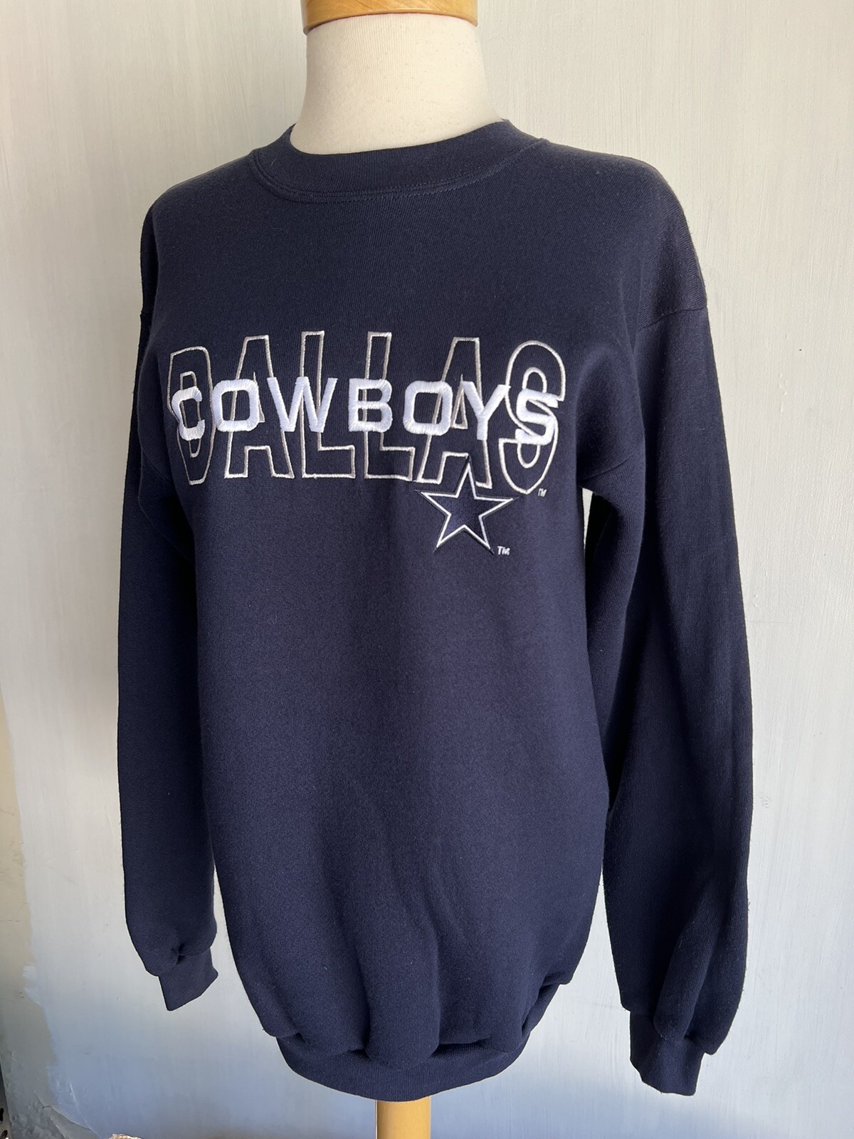 DALLAS COWBOYS (1995) Women’s Vintage 90s Embroidered Logo 7 Sweatshirt Sz Large