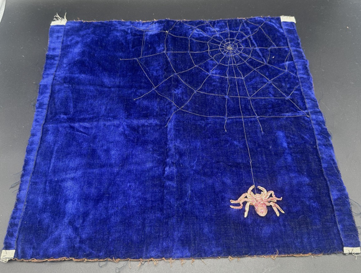 Vintage Victorian Style Spiderweb Embroidery/Gothic Velvet Panel-Oddities Decor