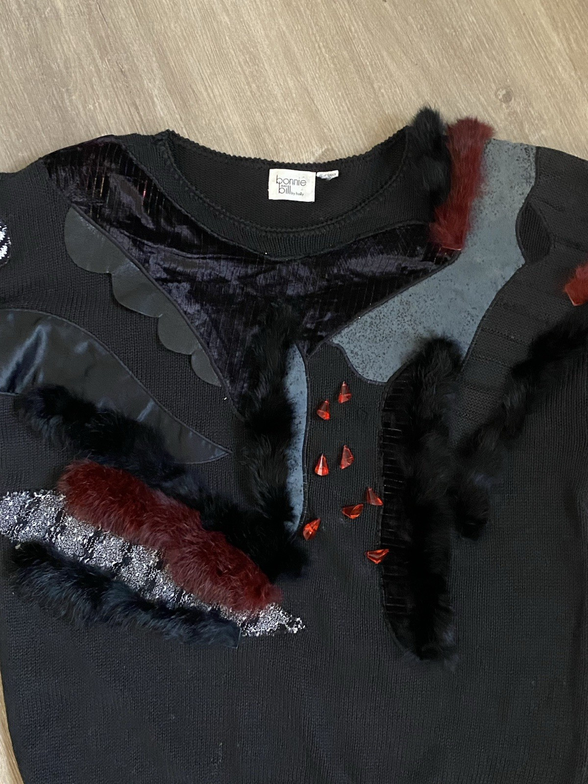 Vintage Bonnie Bill Holly Sweater Jewels Baddie 80s 90s Academia Mobwife Retro