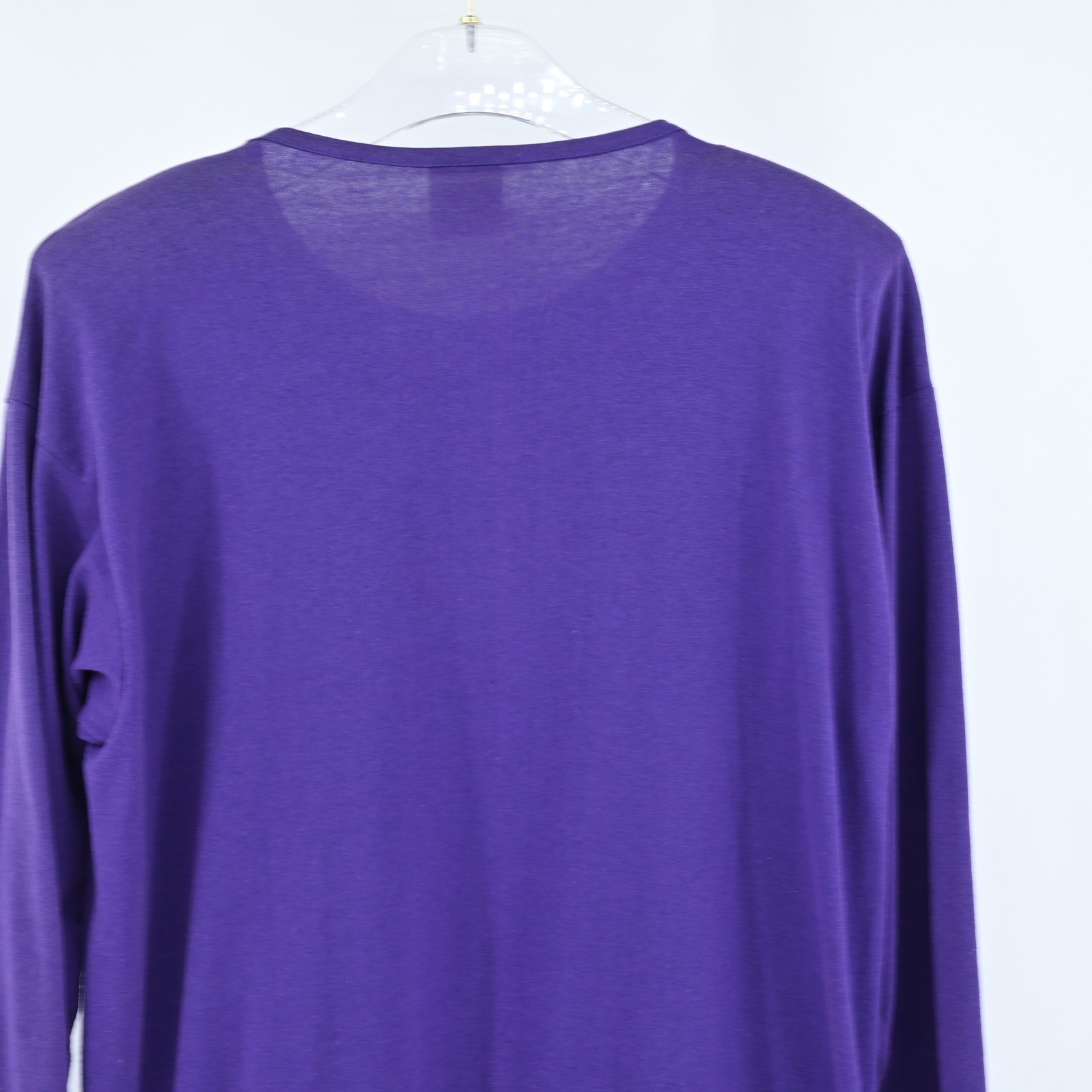 VTG Focus Puff Paint Hand Painted Floral Purple Shirt Womens One Size 90s USA