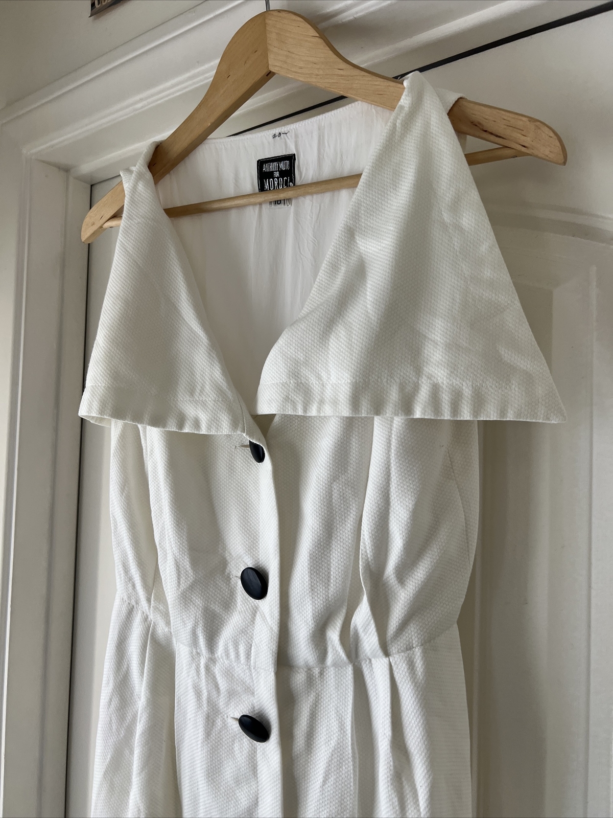 Vtg 80s Anthony Muto For Moroci Cotton Pinup Pencil Dress Old Money Preppy S/M
