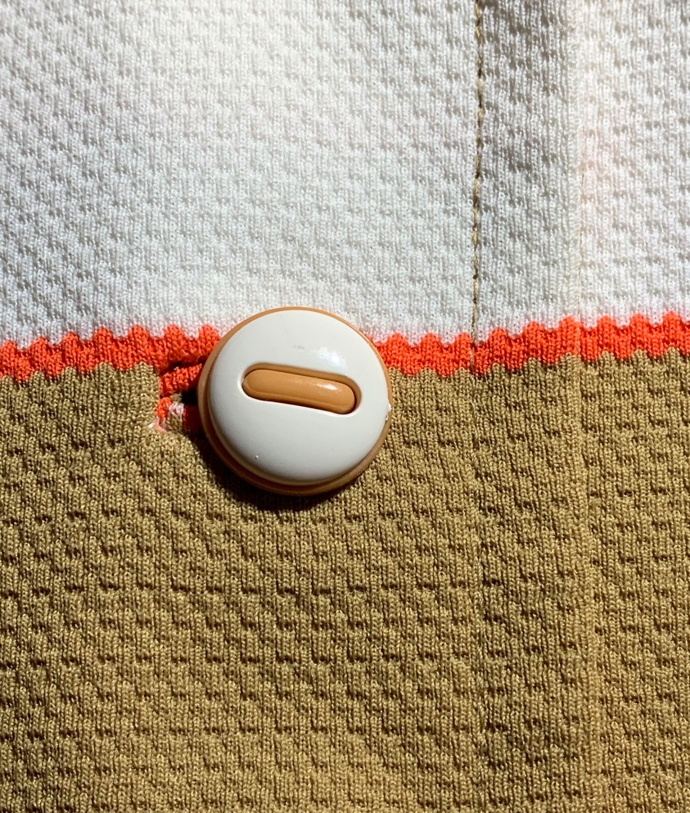 HANBURY LTD. Vintage 70s Women’s Mod Orange Tan White Striped Coat Dress – Sz M