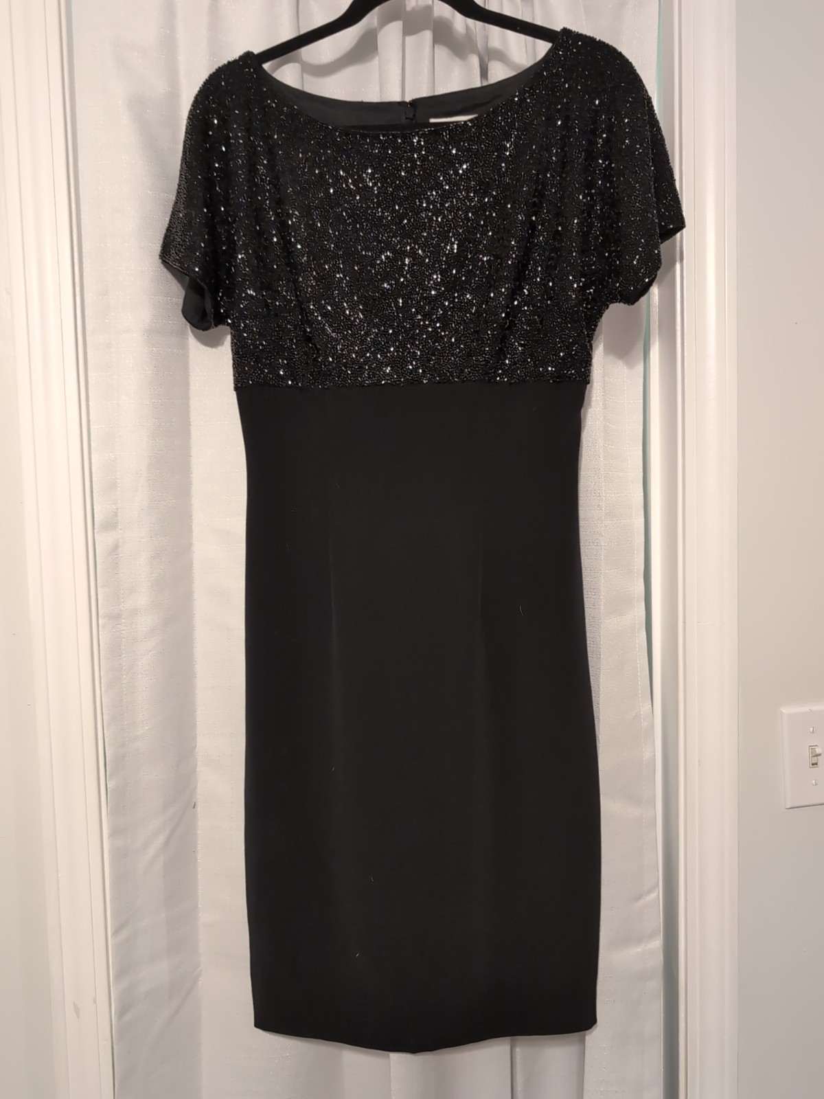 Vtg. Lillie Rubin Black Beaded Cocktail Evening Dress 4 Elegant Wedding Party