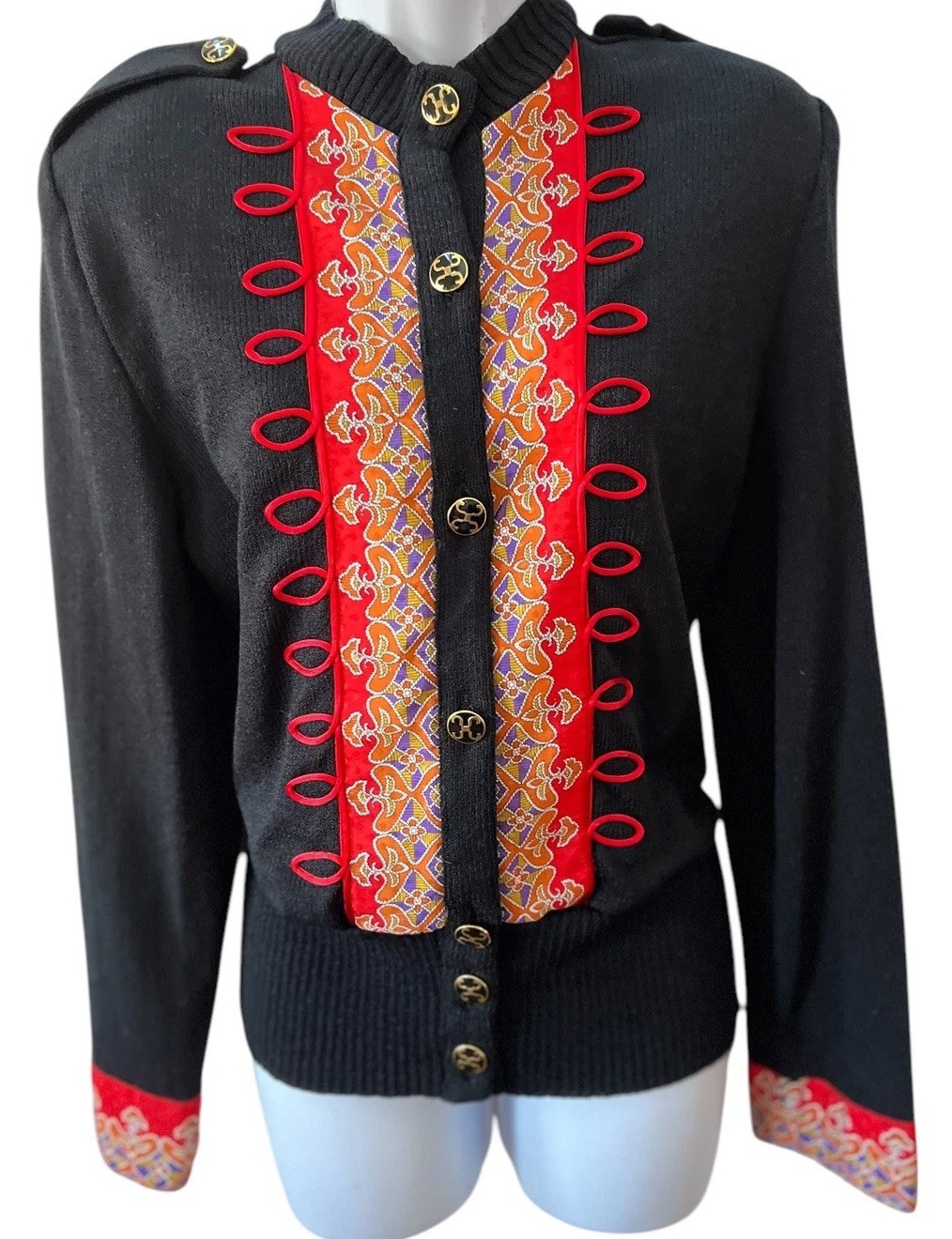 Vintage 80s Anthony Sicari Embellished Sweater 14 Made In USA St John Style