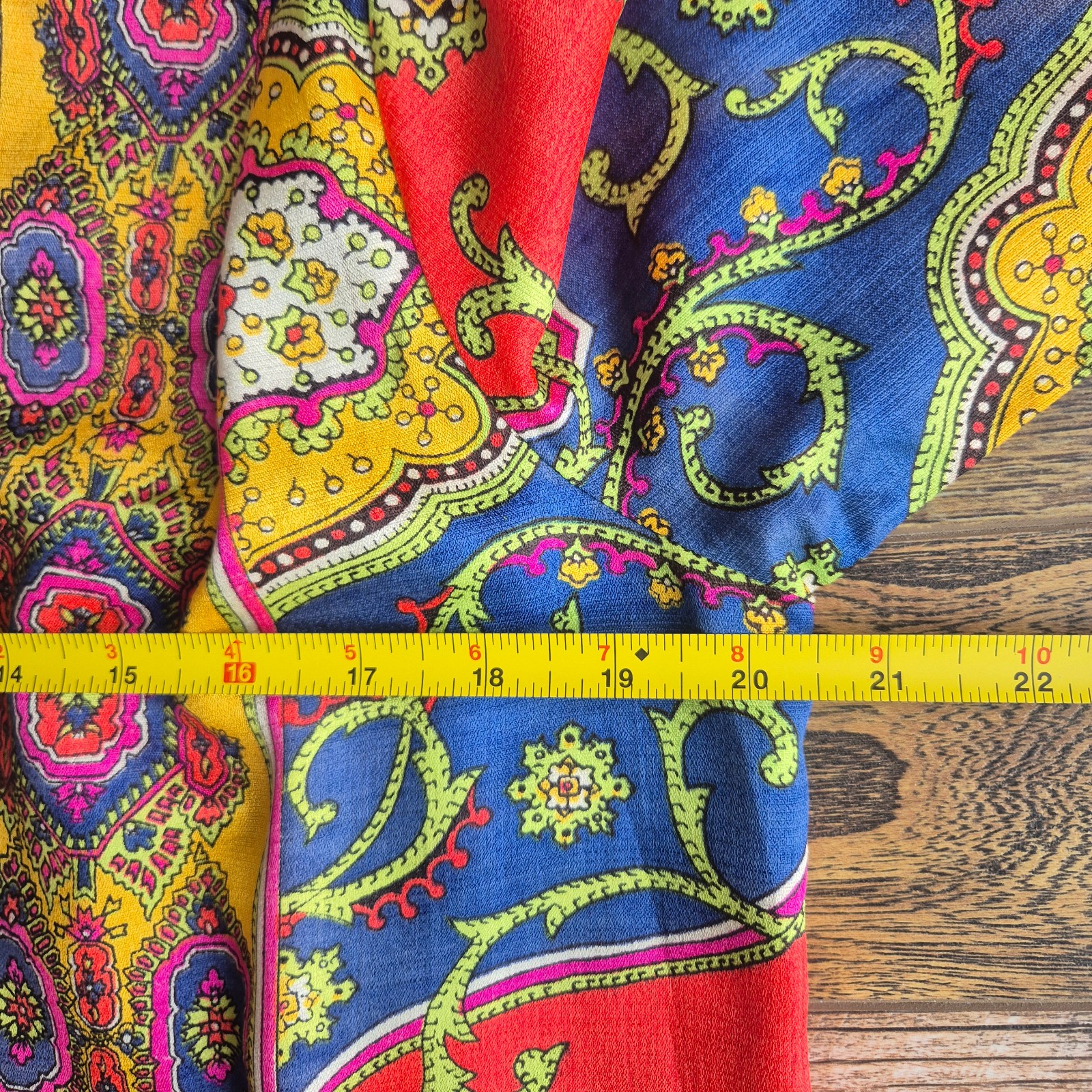 Vintage Lounge Craft Neon Psychedelic Maxi Hostess Kaftan Robe Dress Attached S