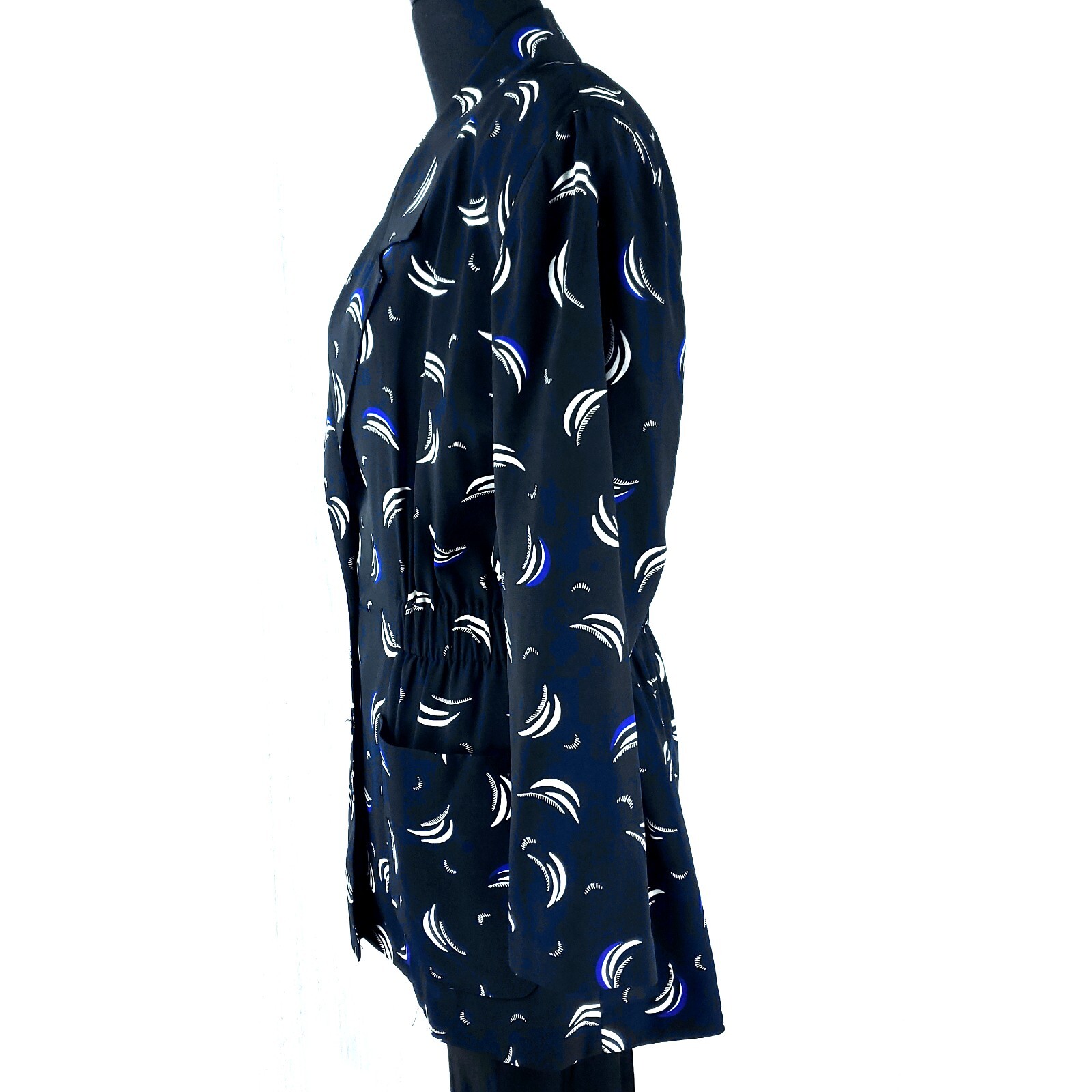 Vintage COUNTERPARTS Graphic Print Oversize Blazer Jacket – SZ 6 – Cinched Waist