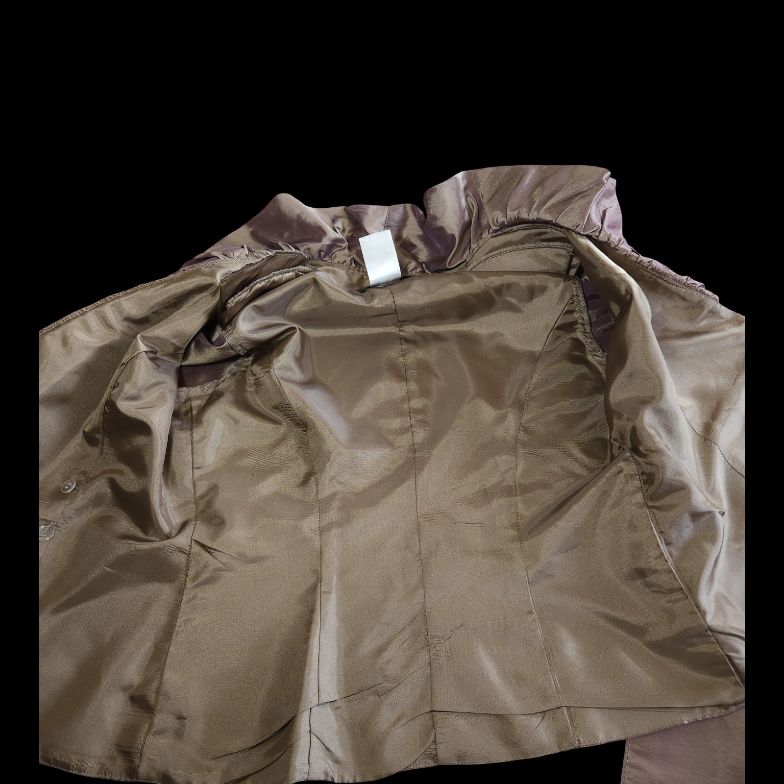 Vintage Alex Evenings Iridescent Taupe Purple Taffeta Wrap Blouse Top Size Small