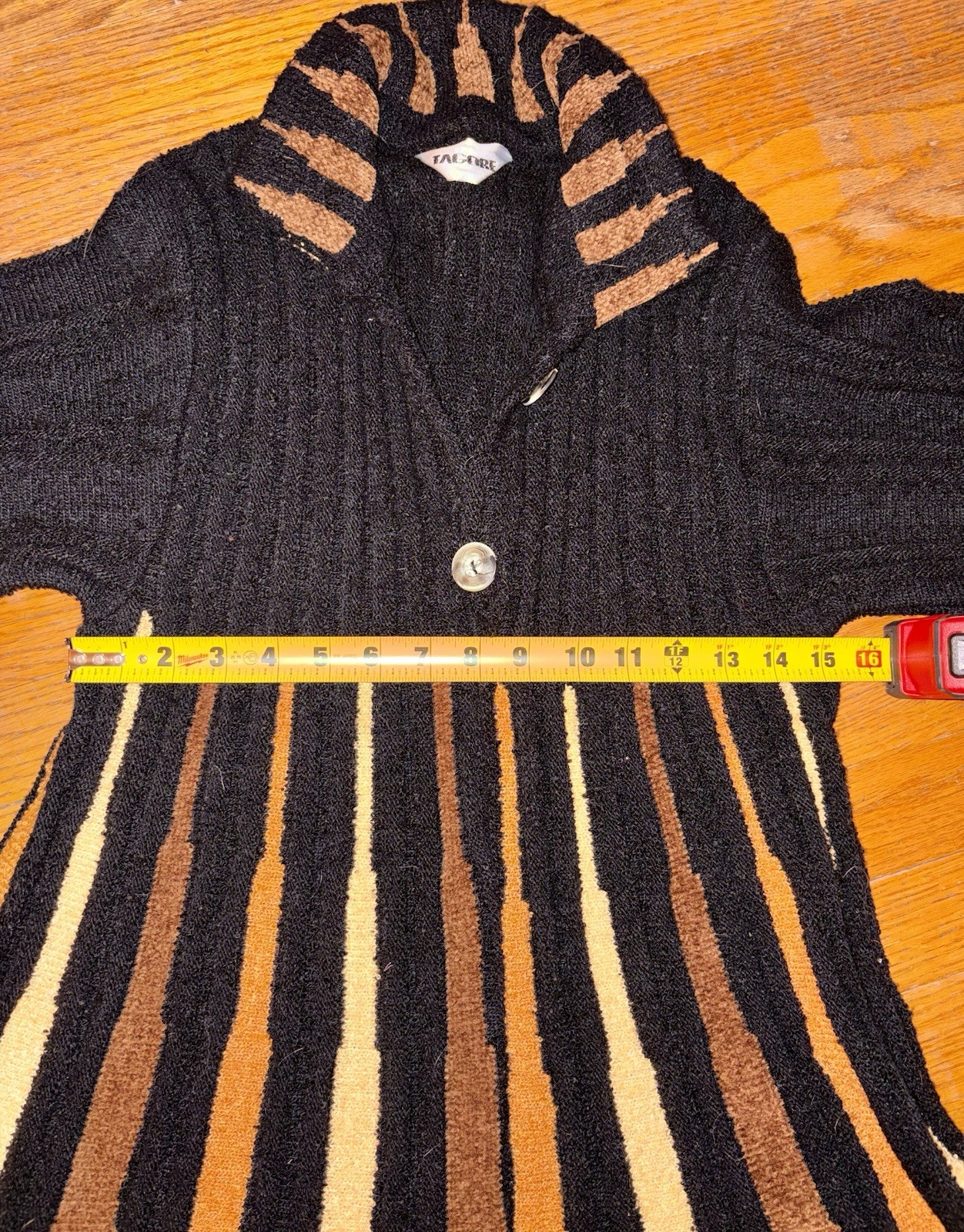 Vintage Gold And Black Button Down Sweater Dress