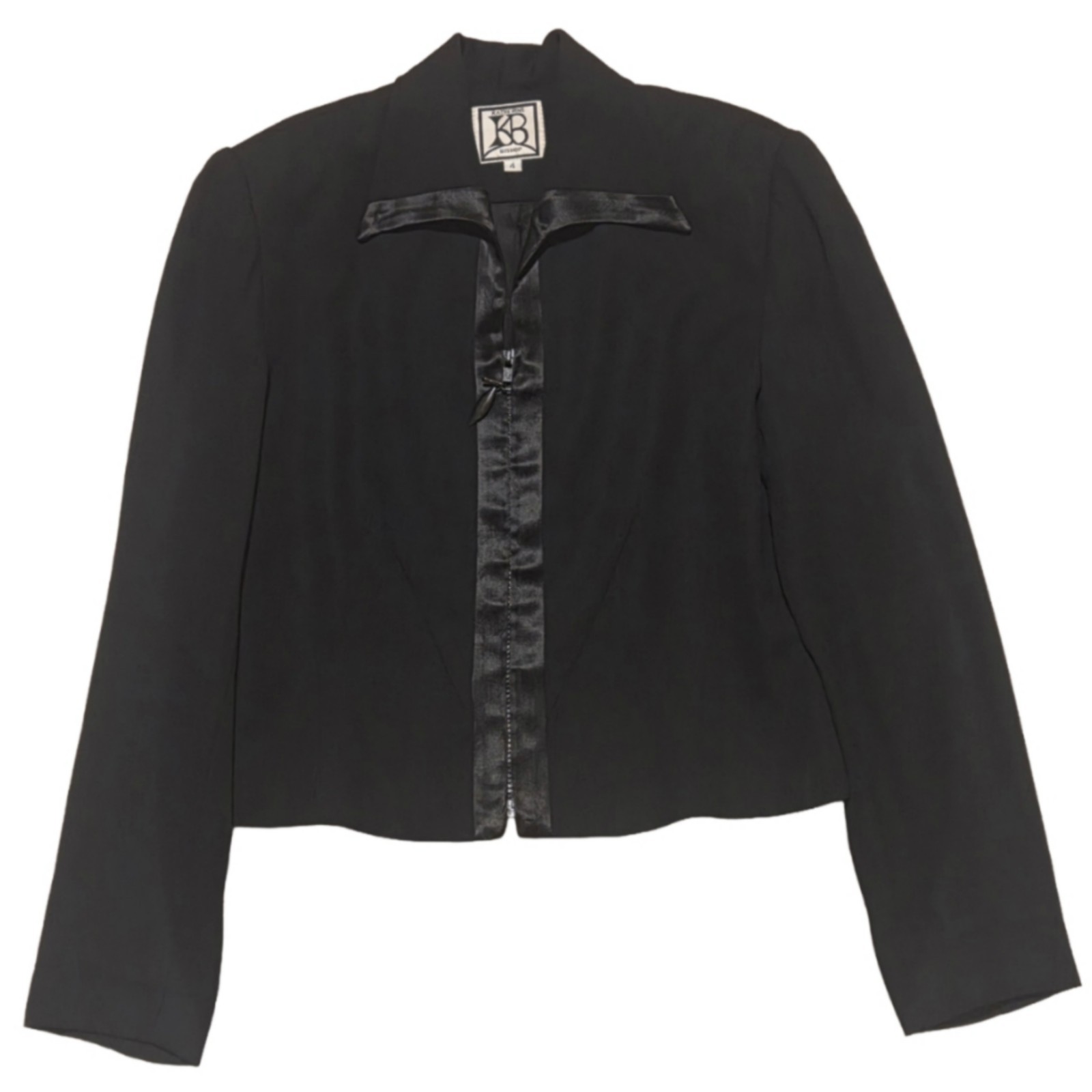 Vintage Katherine Bishop Black Zip-Up Blazer
