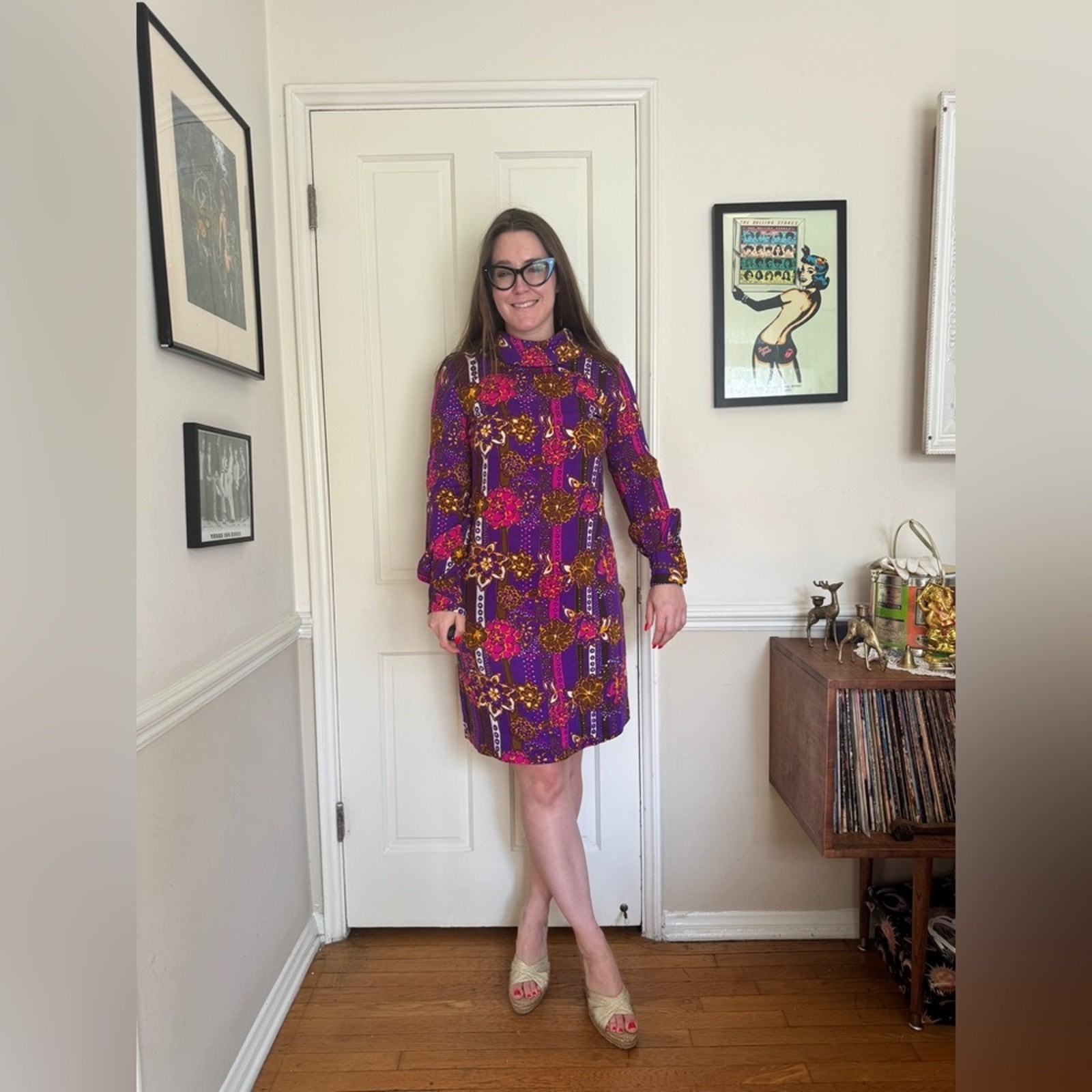 70s Vintage Acrylic Barkcloth Honeymoon Set – Dress and Shirt