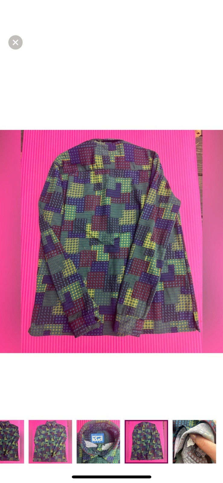 ROMEO GIGLI VINTAGE 1990’s GEOMETRIC PRINT WOMENS SPORTS SHIRT SIZE S