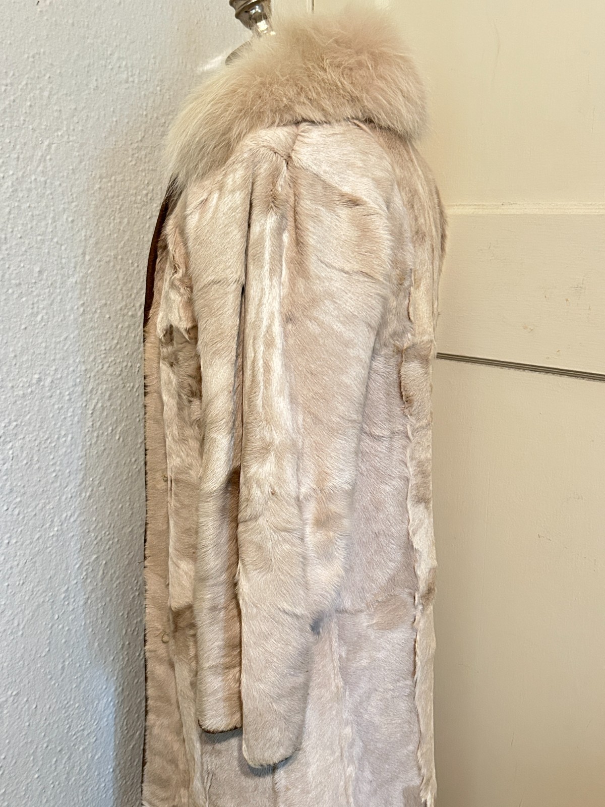READ Vtg 70s Womens Small Medium Cream Full Length Pony Hair Fur Penny Lane