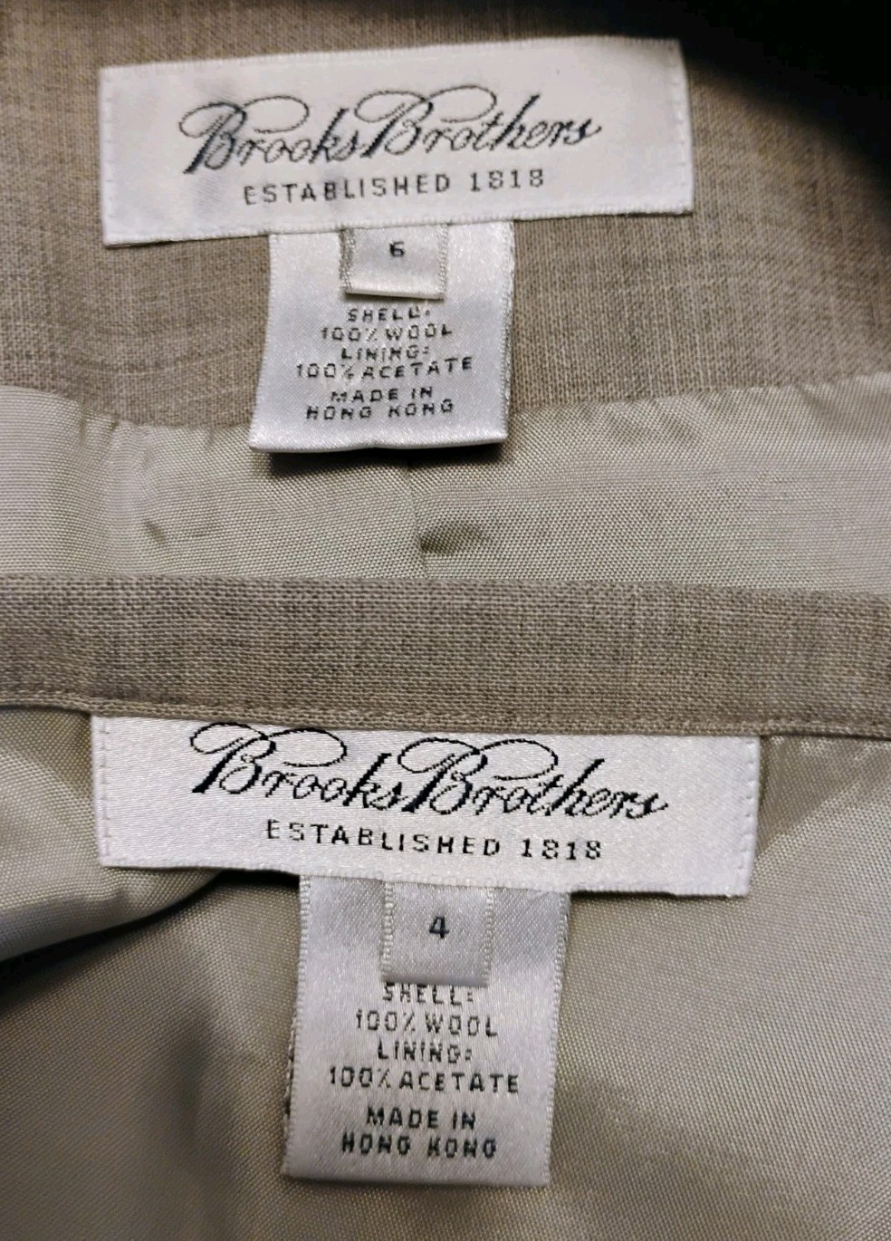 VTG 1990’s „Brooks Brothers” Slate Grey 100% Wool Skirt Suit 4-6
