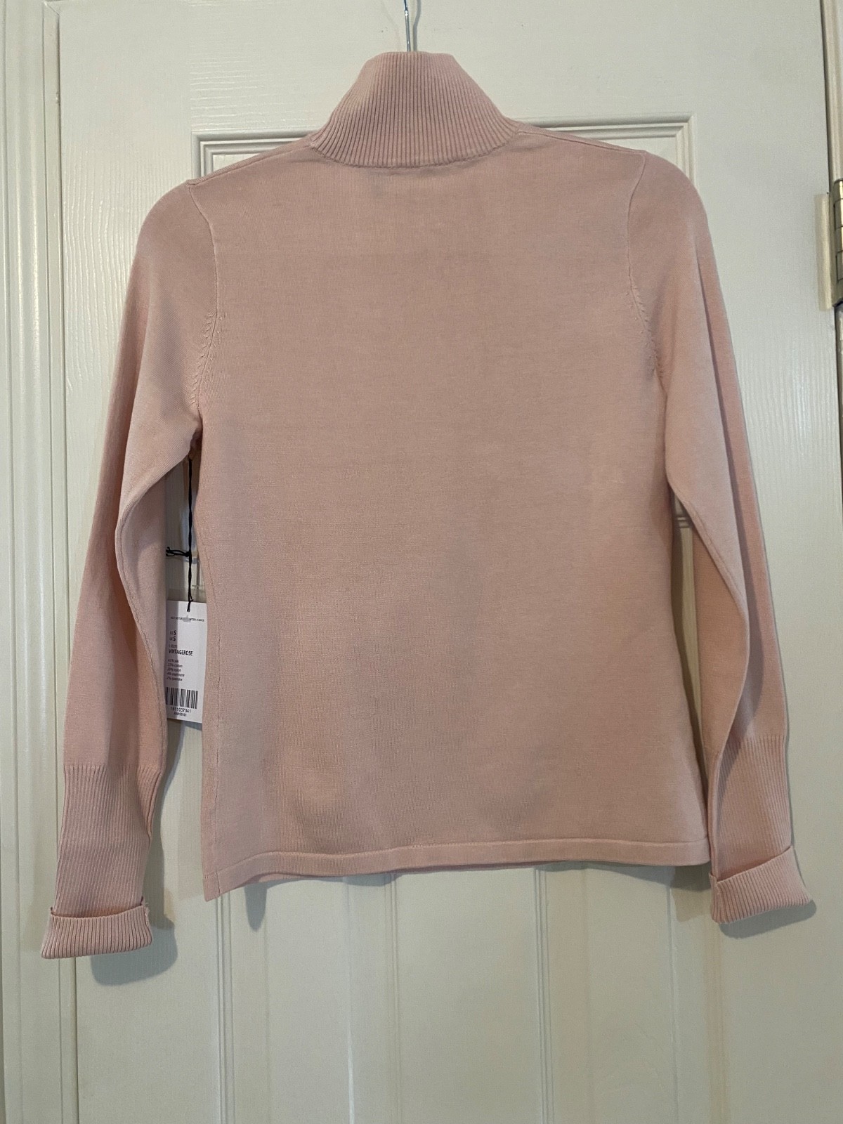 Carlisle NWT Silk Cashmere Blend Turtleneck Sweater Blush Pink Sz S