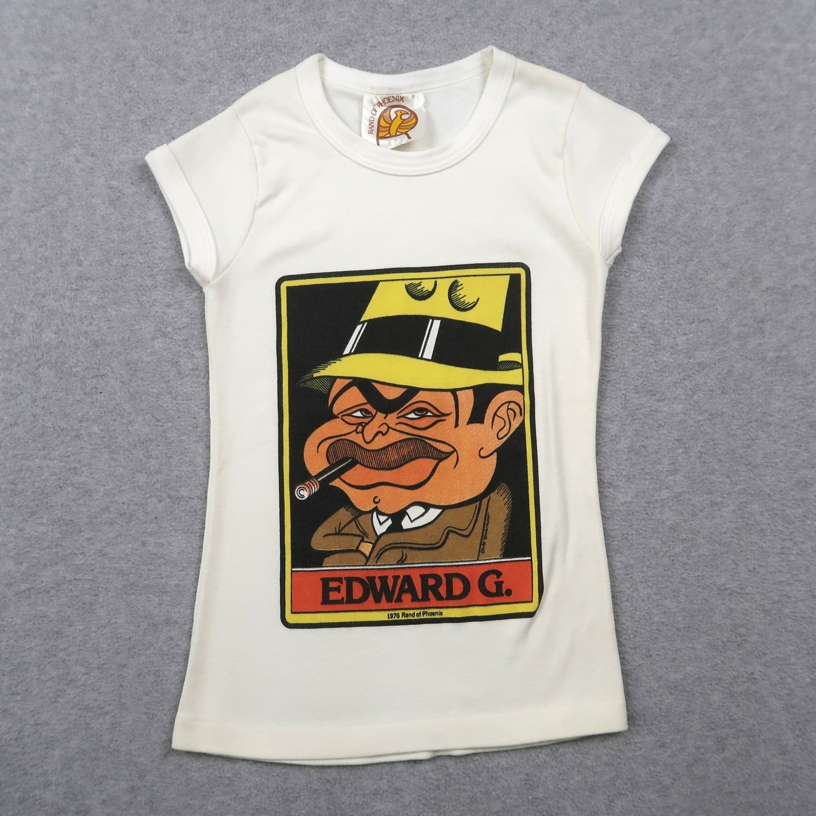 Vintage 70s 1976 Rand of Phoenix Edward G Robinson T-Shirt Womens M Actor White