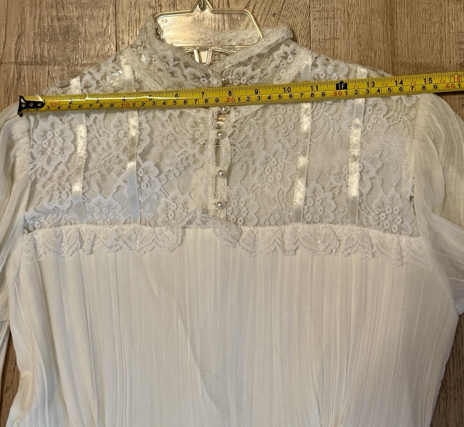 1970 Gunne Sax bridal maxi dress Princess ivory lace Edwardian-style Jane Austen