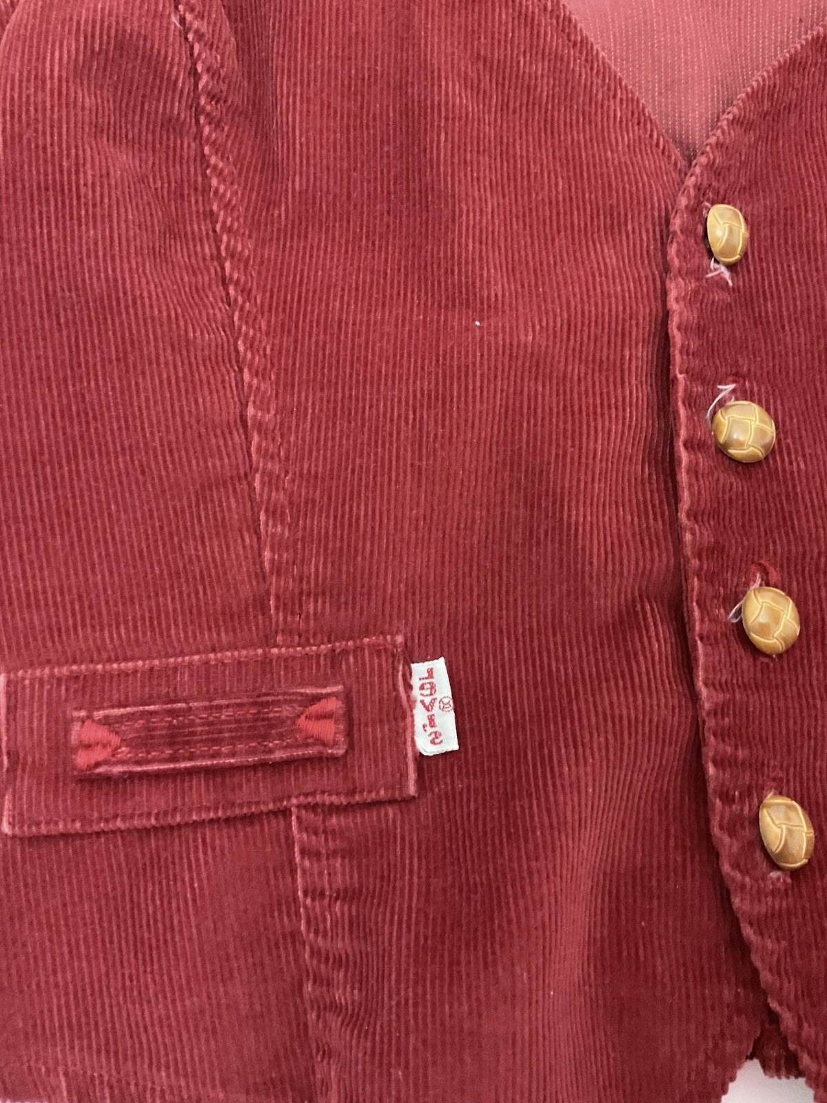 Rare Vintage 1970s Levi’s Corduroy Red Women’s 3 Piece Suit
