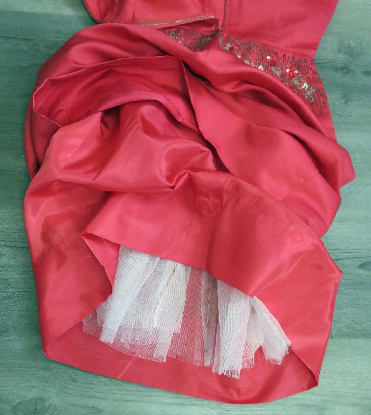 1950s 1960s Hot Pink 100% Silk Beaded Cocktail Party Dress Marjorie Michael S