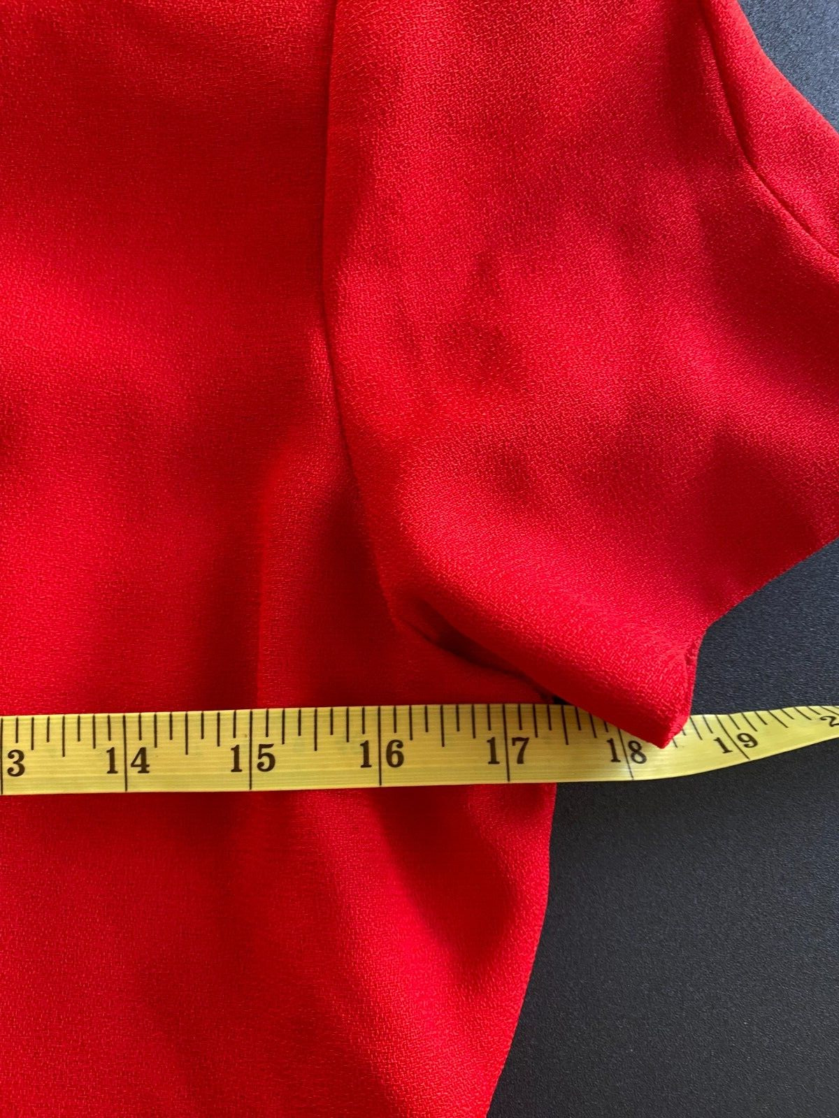 Vintage 1980s Pia Rucci Red Crepe Mini Dress size 8
