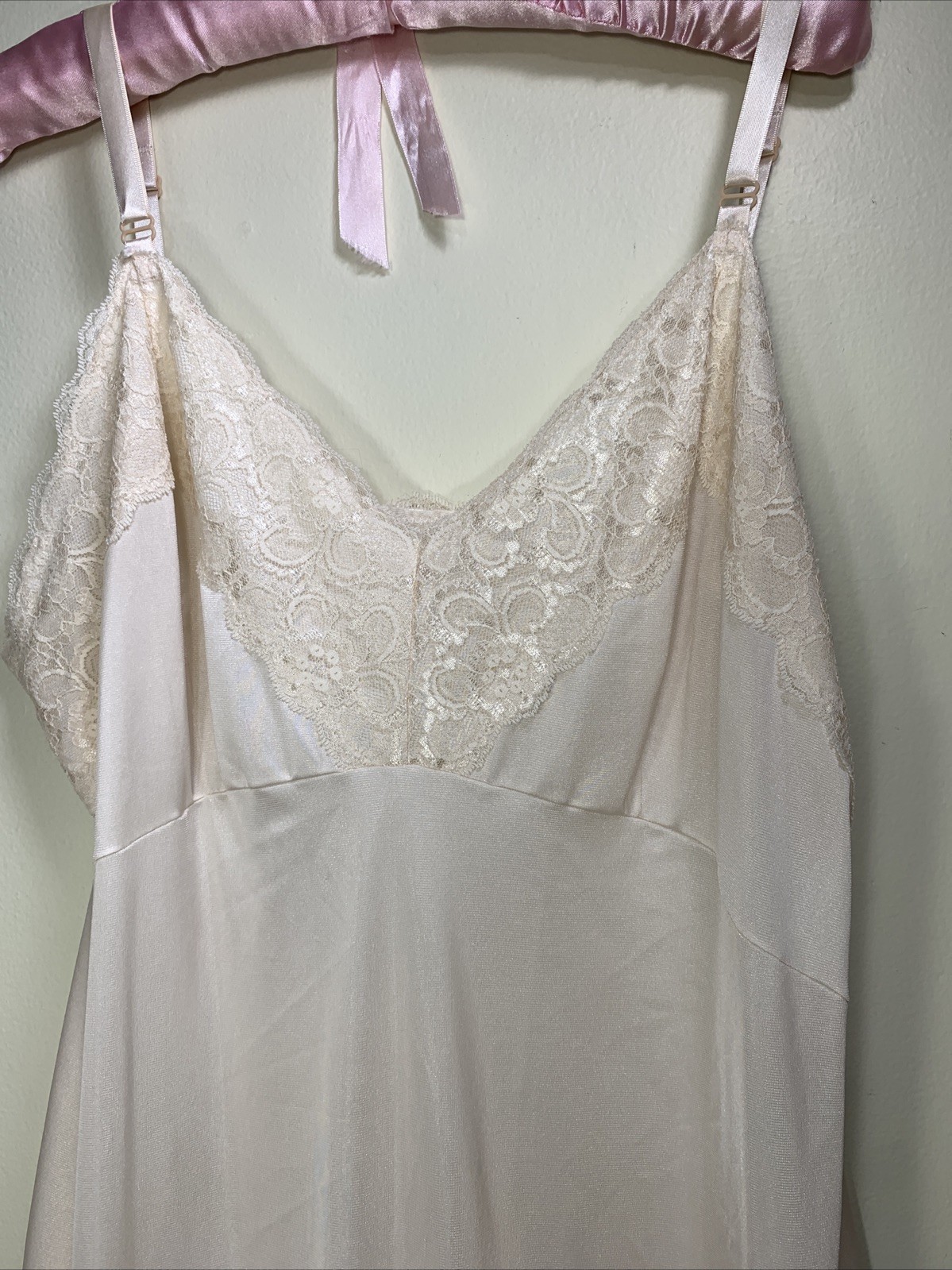 Vintage Dixie Belle Slip Dress 42 XL Silkie Smooth Femme Chantilly Lace #4514