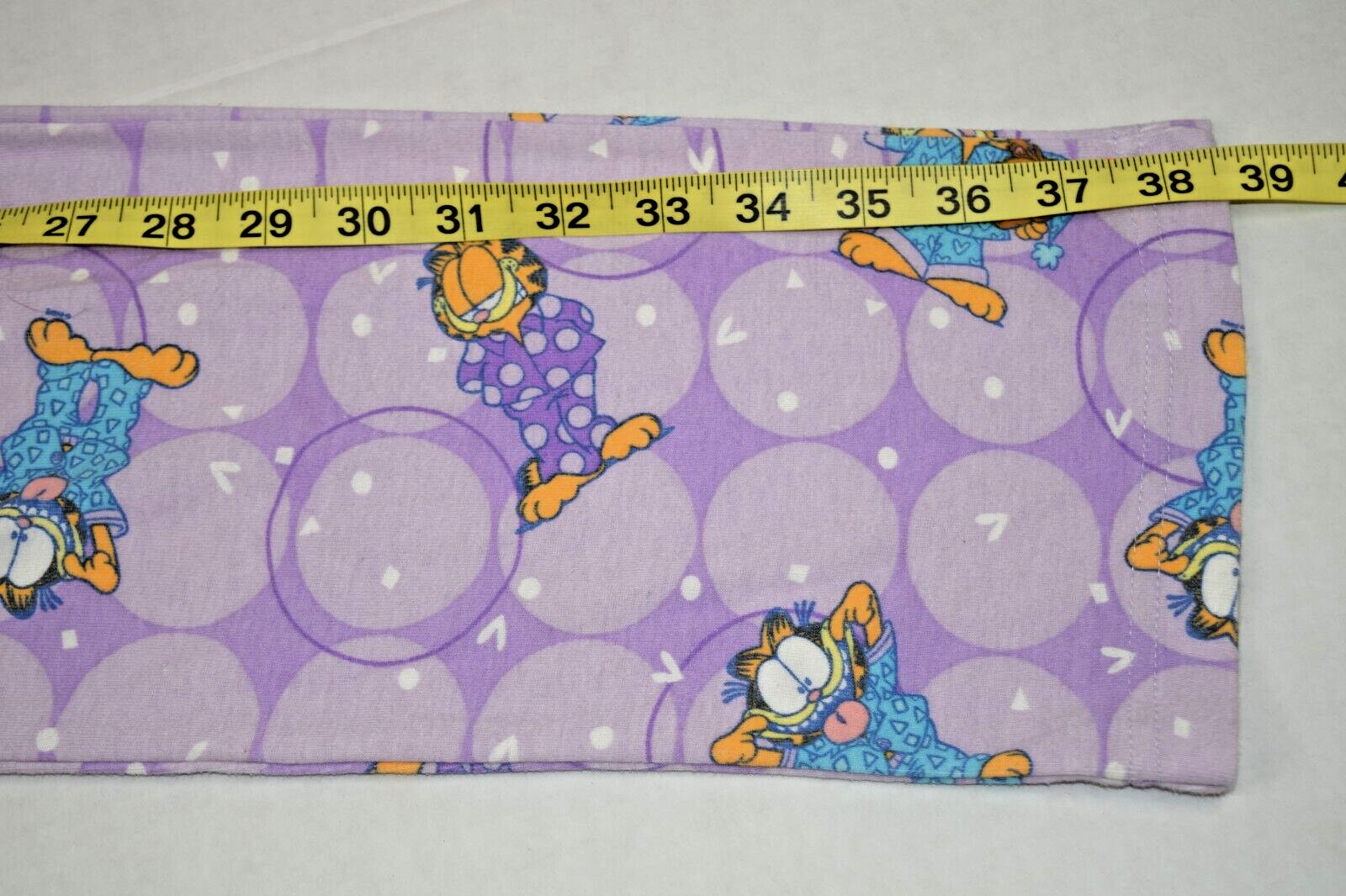 Vintage Garfield Pajama Pants Size S/M 80s Lavender Shapes Garfield Pooky Belt