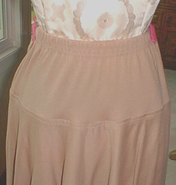 VTG Molto Fino SKIRT Midi Long 100% Cotton Sz S, Yoke at the hips Elastic Waist