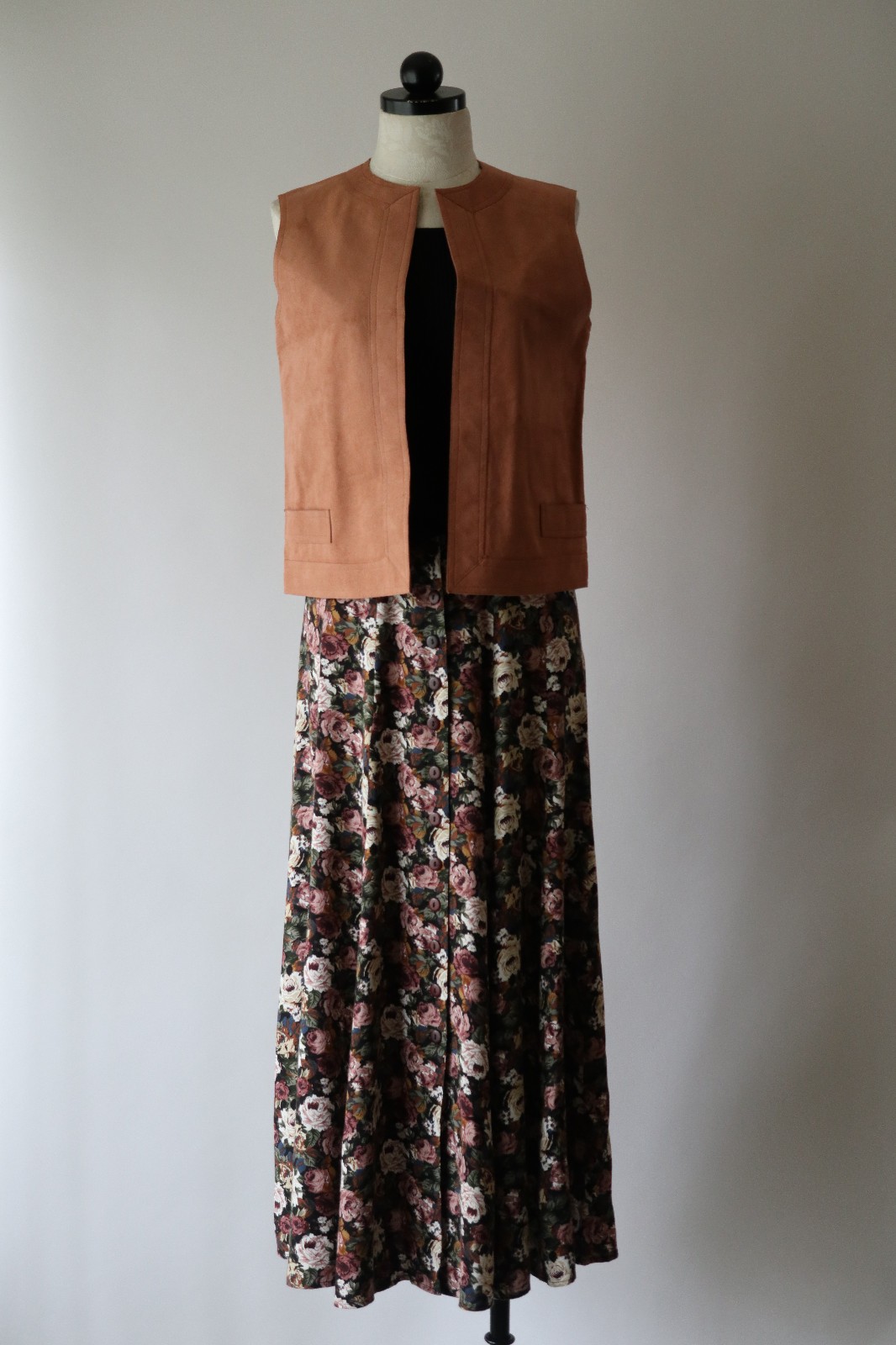 70s Vintage Pink Ultrasuede Open Front Waistcoat Sleeveless Jacket Vest Women M