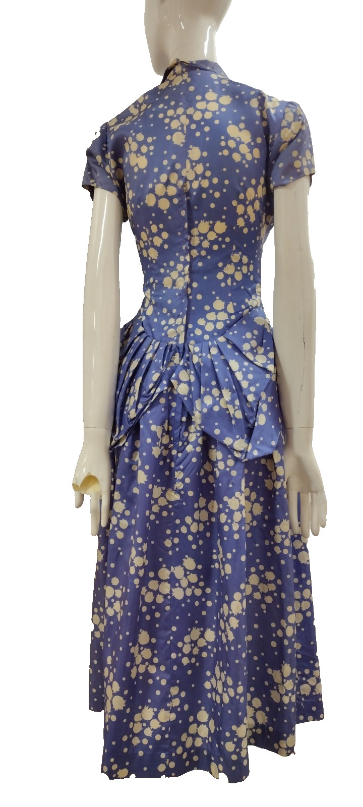 Vintage 1940s Draped Dangling Peplum Evening Dress Jonathan Logan 40s NEW LOOK
