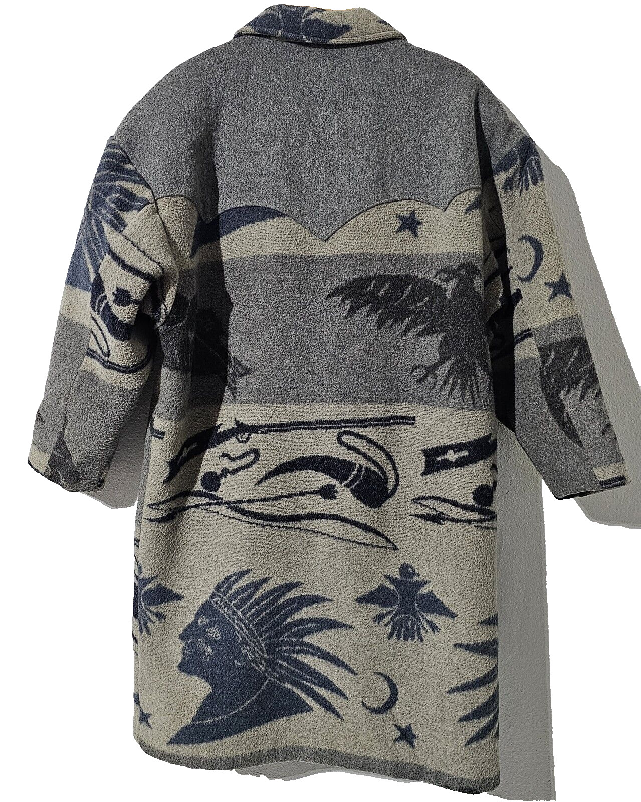 PIONEER WEAR Wool Vintage Coat Southwestern Native American Prints free size