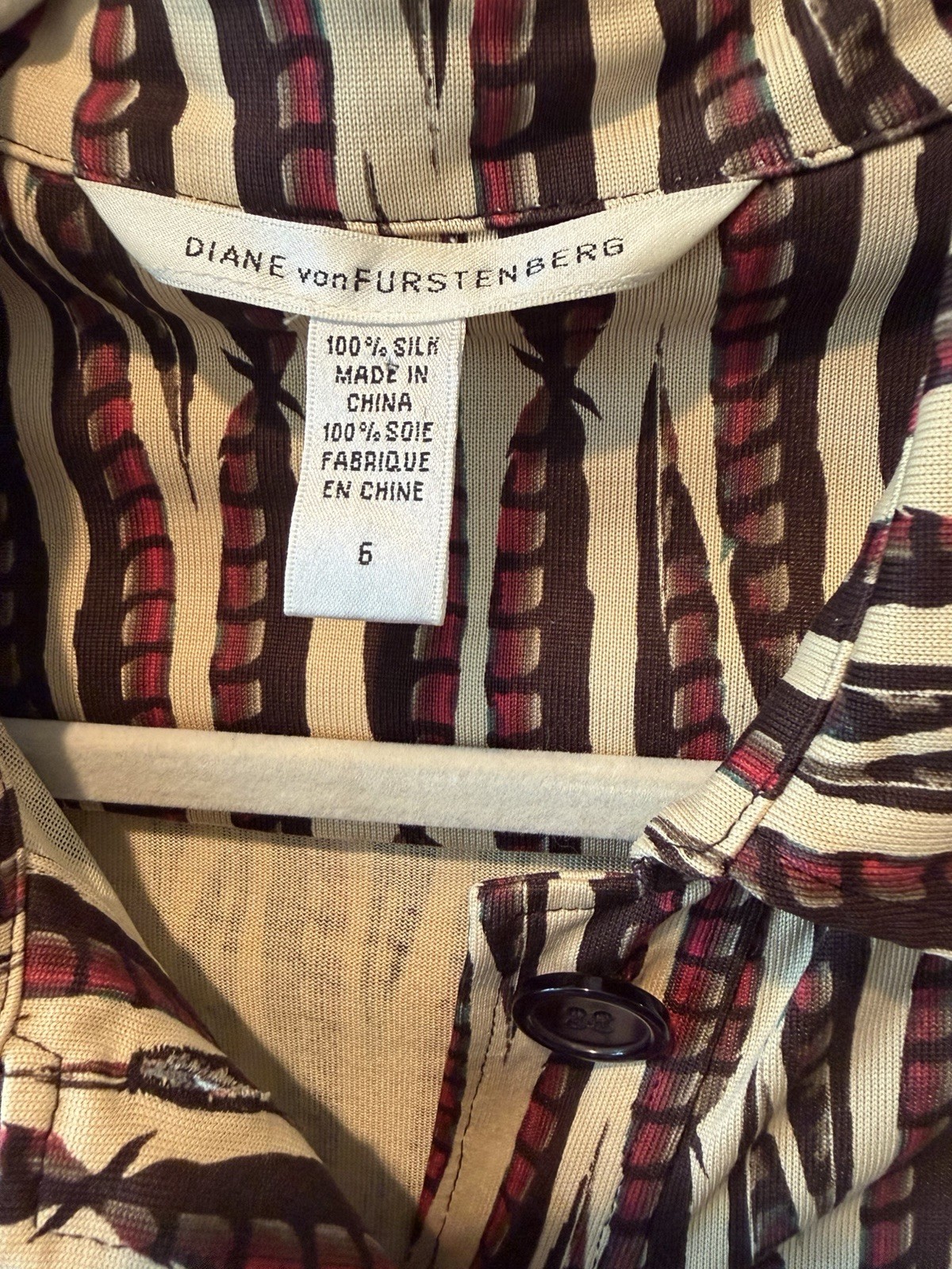 Diane von Furstenberg 100% Silk, Size 6, Retro Dress, Vintage