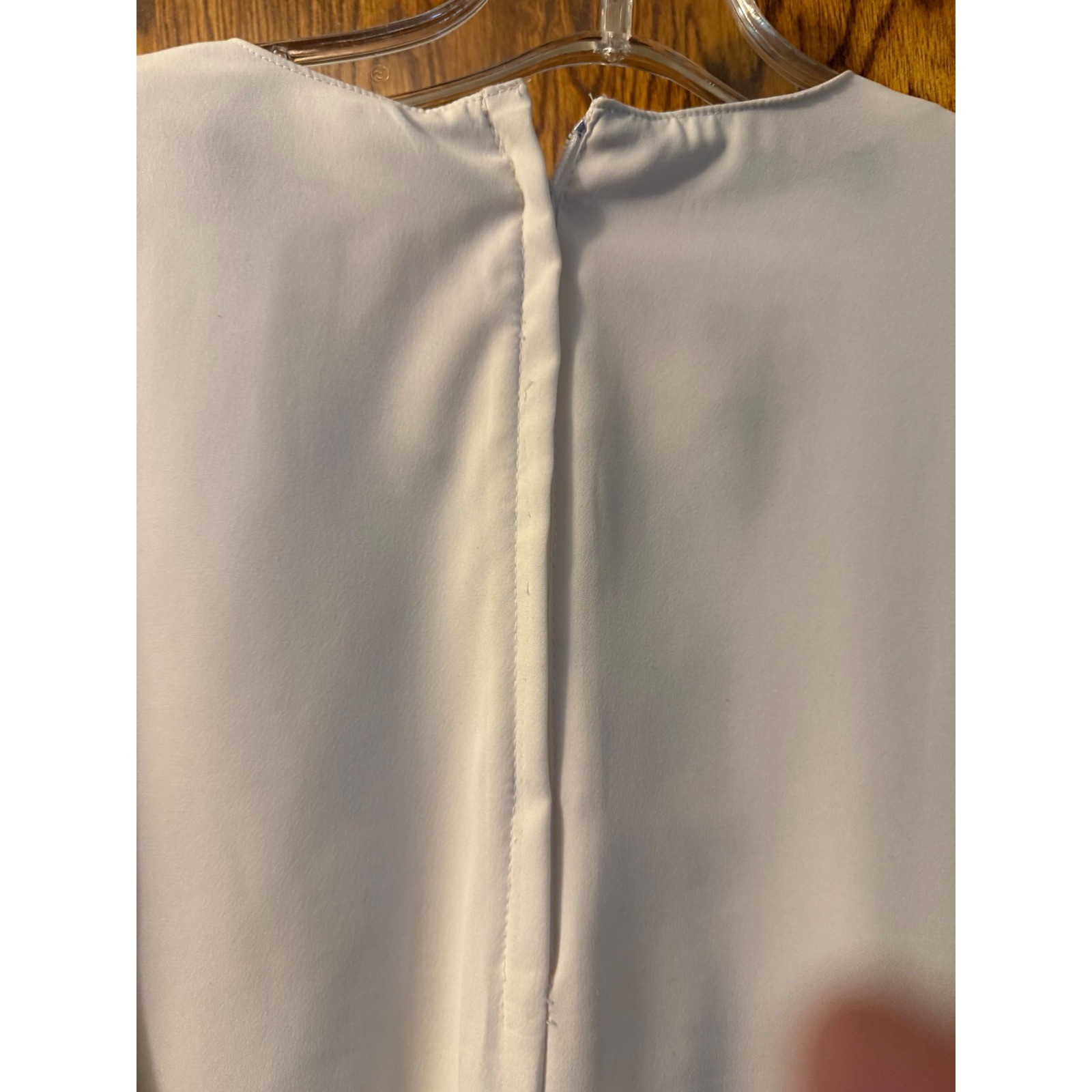 Lynn & Co Vintage Cream Long Sleeve Blouse Back Zipper Button Cuff Top Size 12
