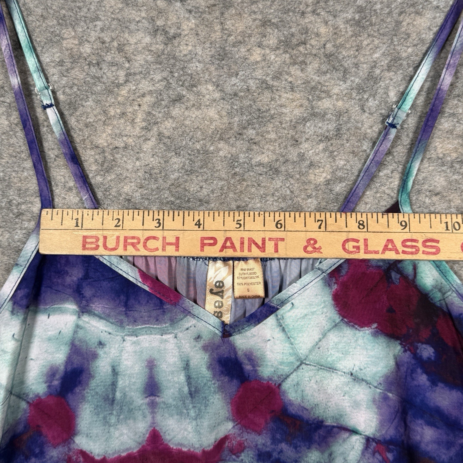 Vintage Y2K Womens Eyeshadow Tie Dye Camisole Tank Top Size S 17×26 Adjustable