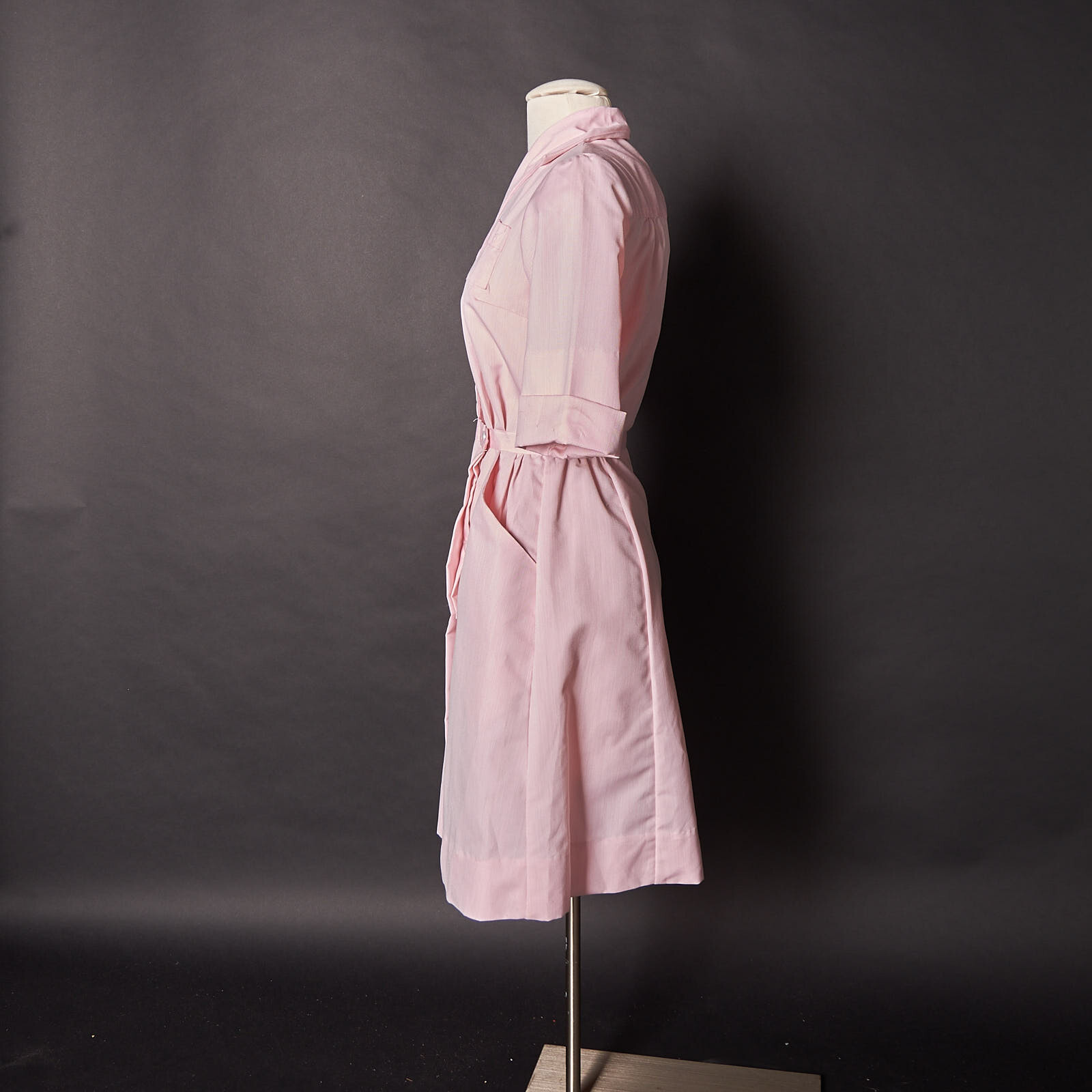 1970s Pink Candy Stripper Nurses Dress Uniform