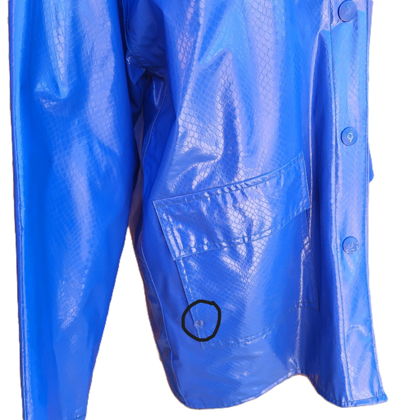 Ladies Wippette Raincoat Hooded Cornflower Blue PVC Vinyl Jacket Size M