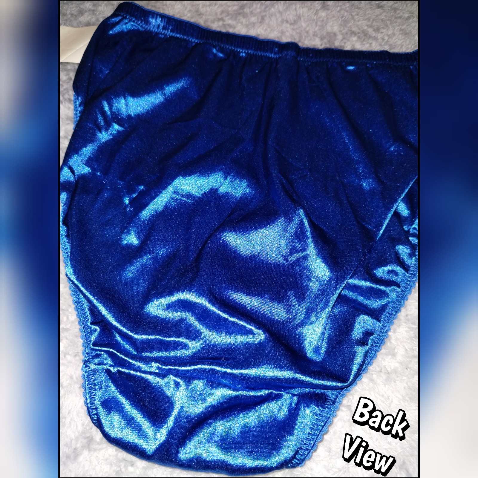 Maidenform Rendezvous NWT VTG Cobalt Blue Nylon Satin Lace Set 38D / Large