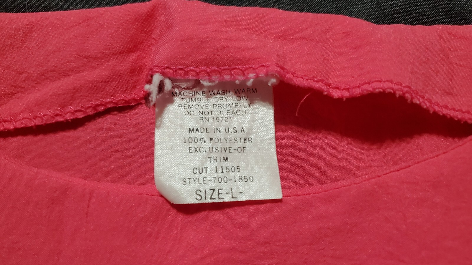 Vtg Picket And Post Shirt Pink Blouse Large Windbreaker Material Geo Color Block