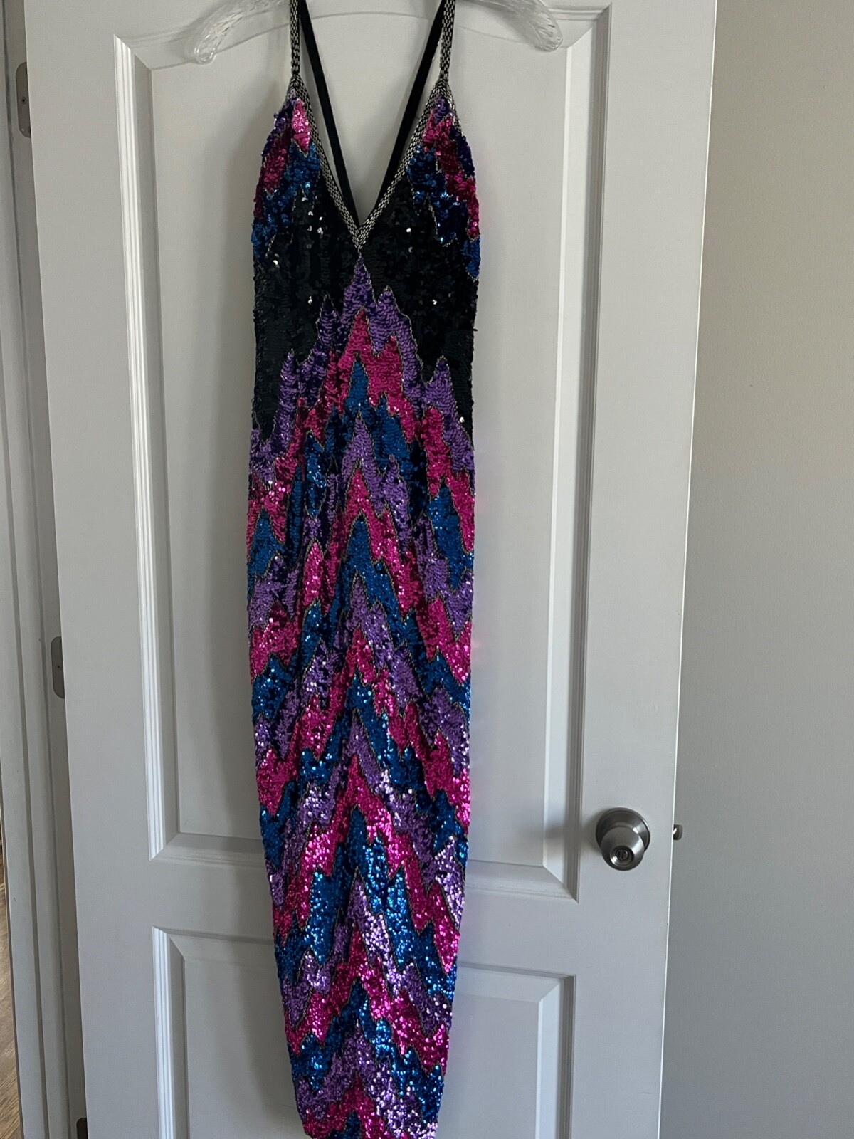Vintage Sho Max Orginals Sequined and Beaded Long Party Dress, Size Small