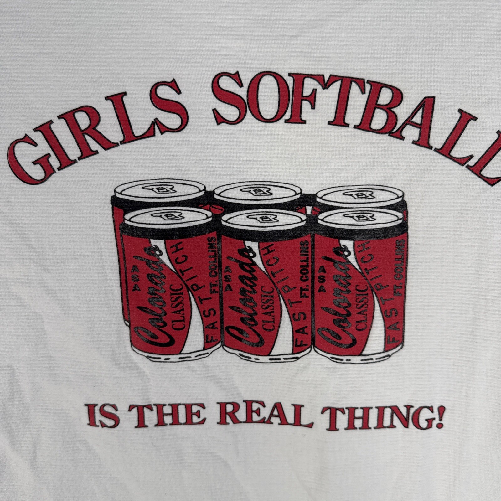 Vintage 90’s Girls Softball T Shirt Sz Large Single Stitch Real Girls Fast Pitch