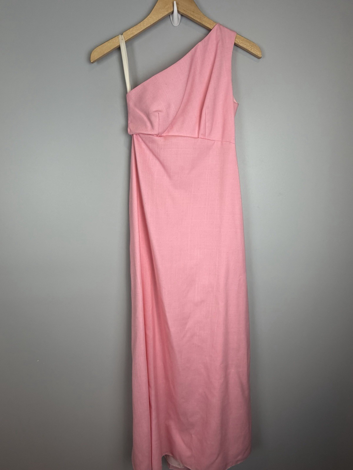 Priscilla of Boston Pink Gown Womens Size XS Single Shoulder Mid Century Vtg