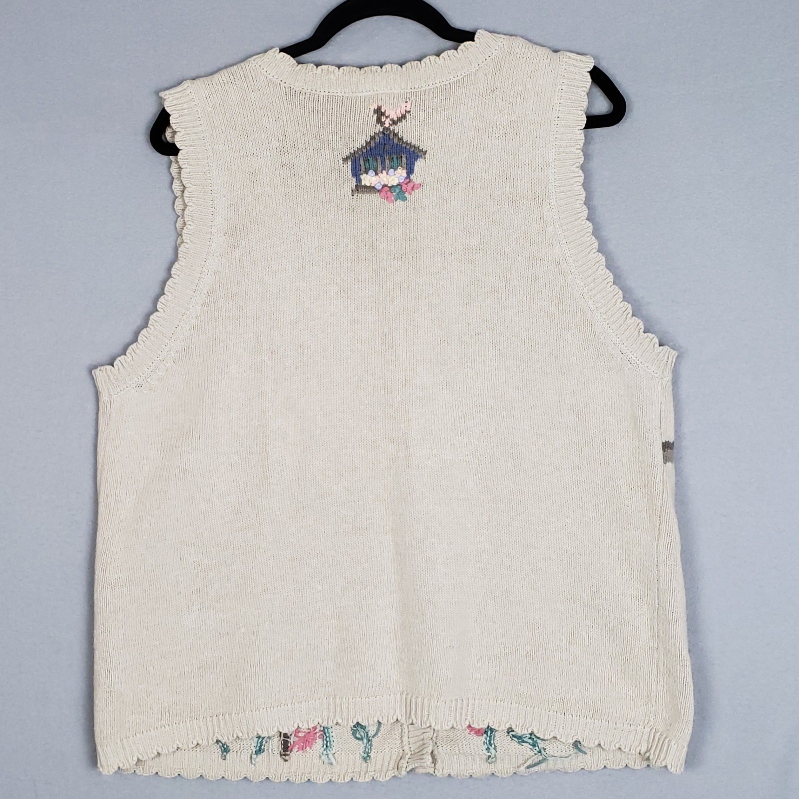 Vintage Northern Reflections XL Sweater Vest Birdhouse Grannycore Shabby Chic