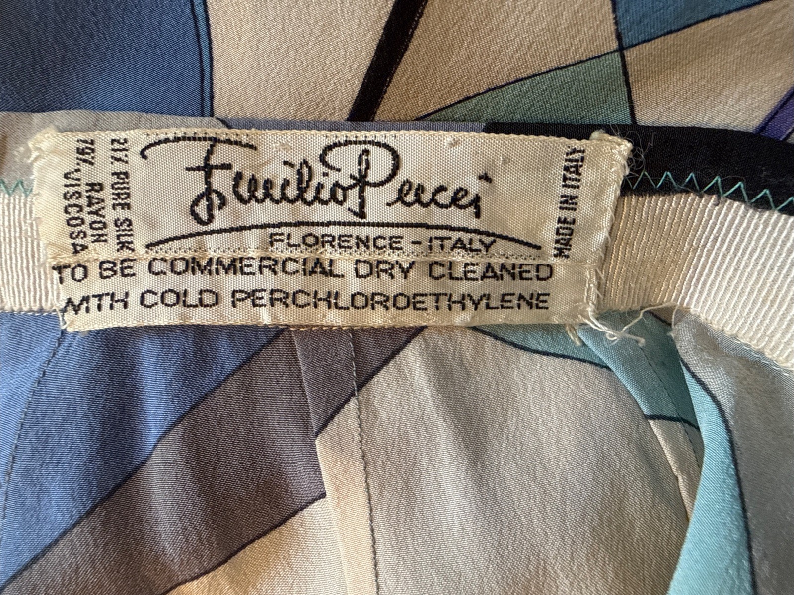 Vintage Emilio Pucci Silk Blend Maxi Skirt “Onde Wave” Pattern XS