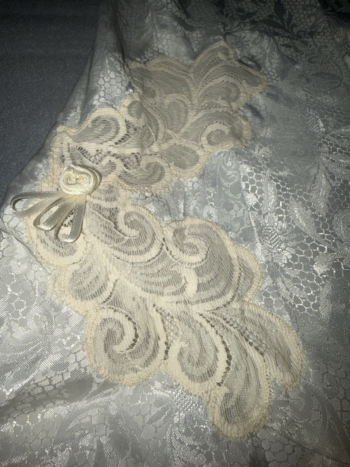 VTG Christian Dior Lingerie White Lace Bow Romantic Teddy Honeymoon Sexy