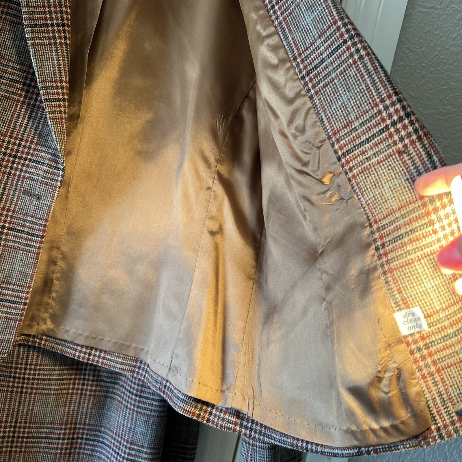 Pendleton Jacket & Skirt Set No Signs Of Wear Plaid Red Blue Brown Black Sz 14