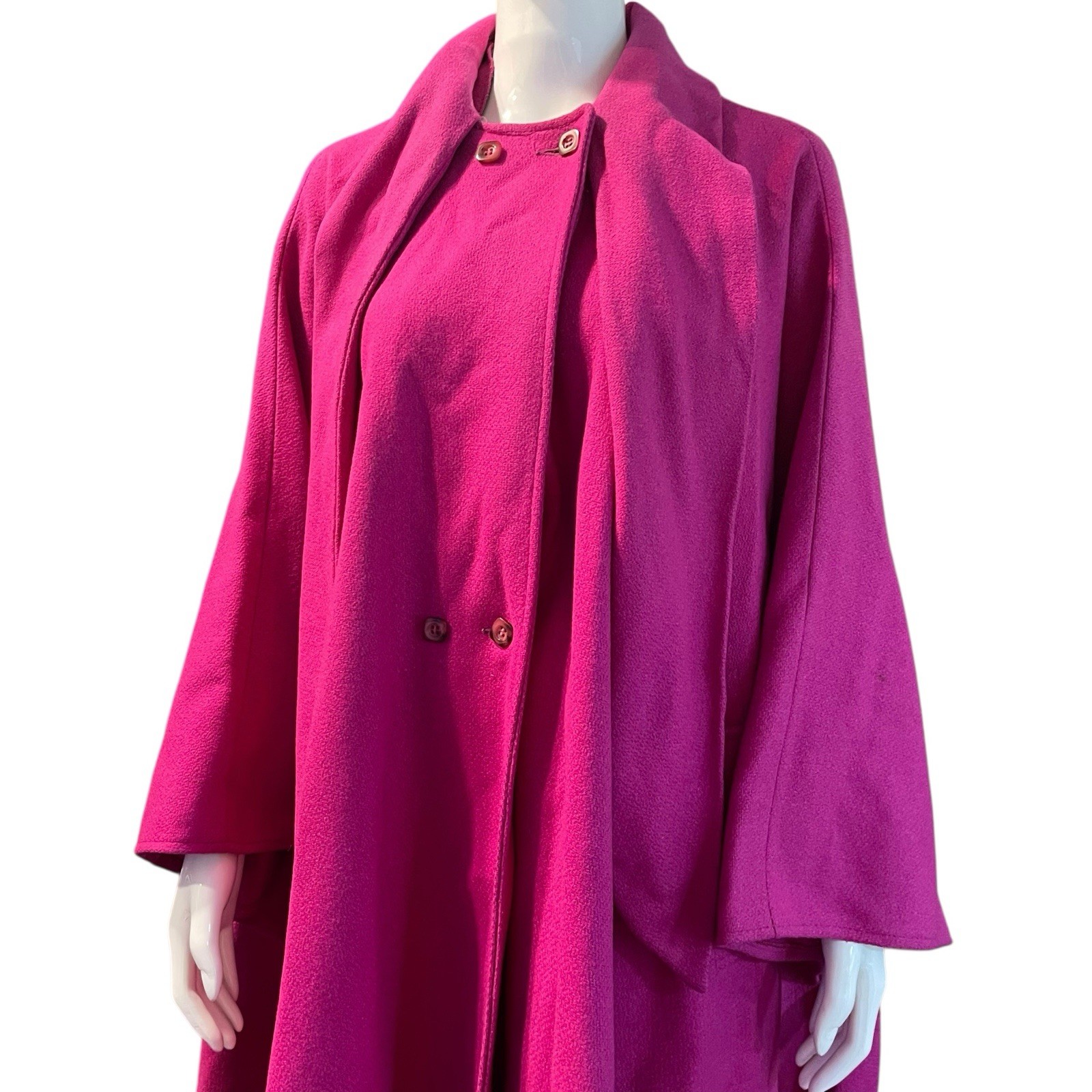 Vintage Country Pacer Wool Pea Coat Poncho Jacket Women’s Size XL 16/18 Pink