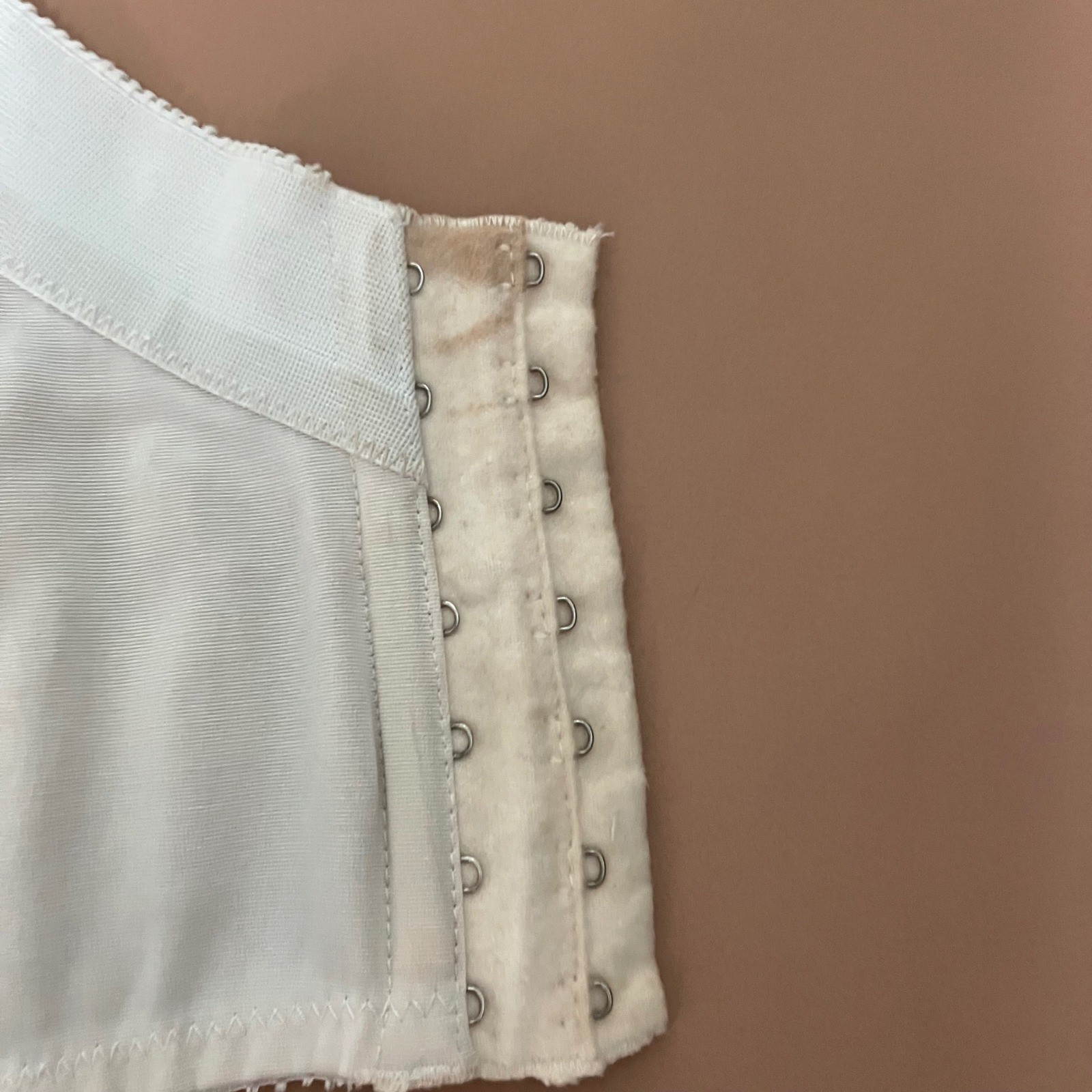 Vintage Charmode Sears Roebuck Nude Embroidered Corset Bustier 34A Garter Pin-Up