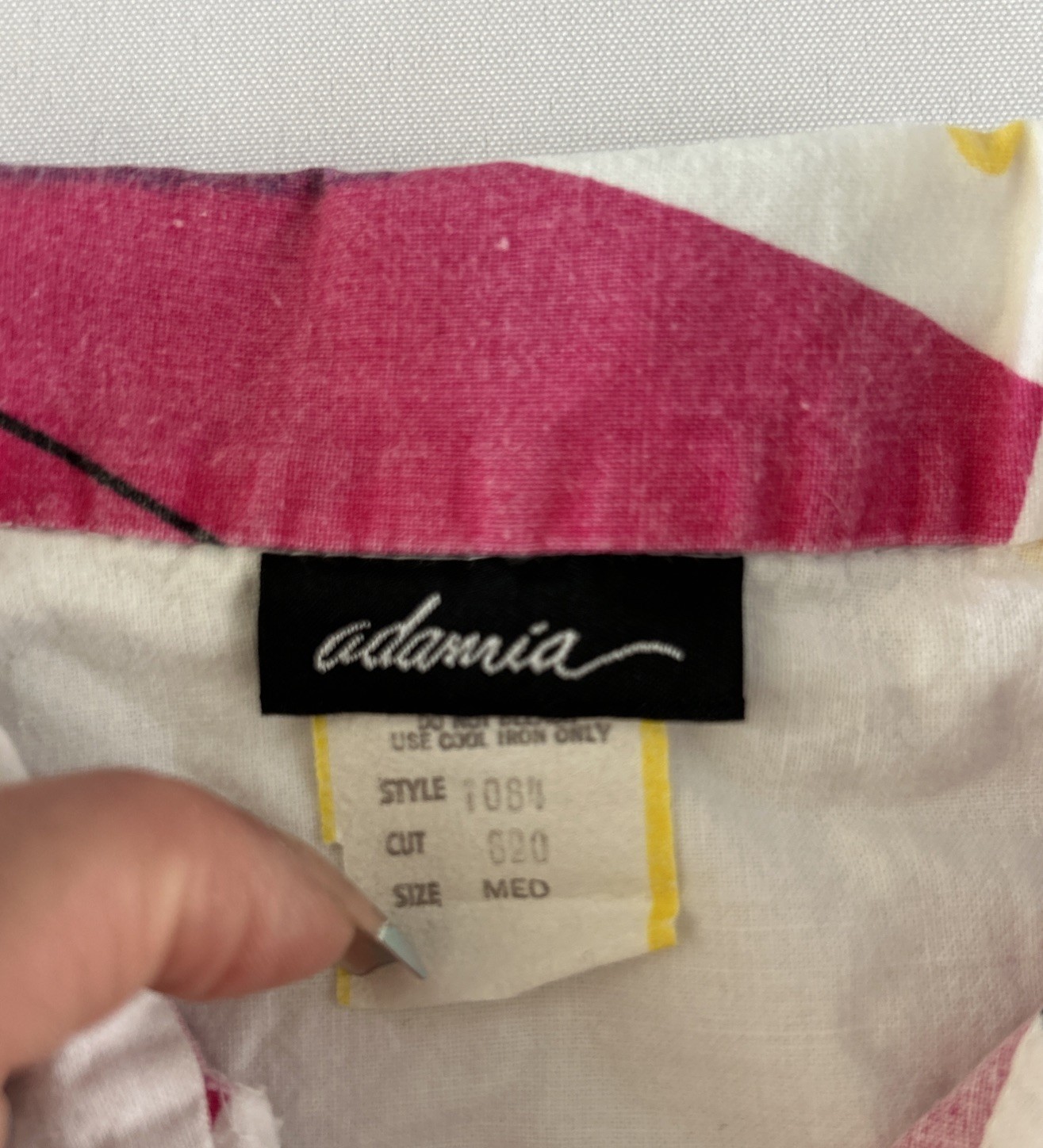 Vintage Adamia Sz Medium Women’s Abstract Geometric 80’s 90’s Button up Shirt