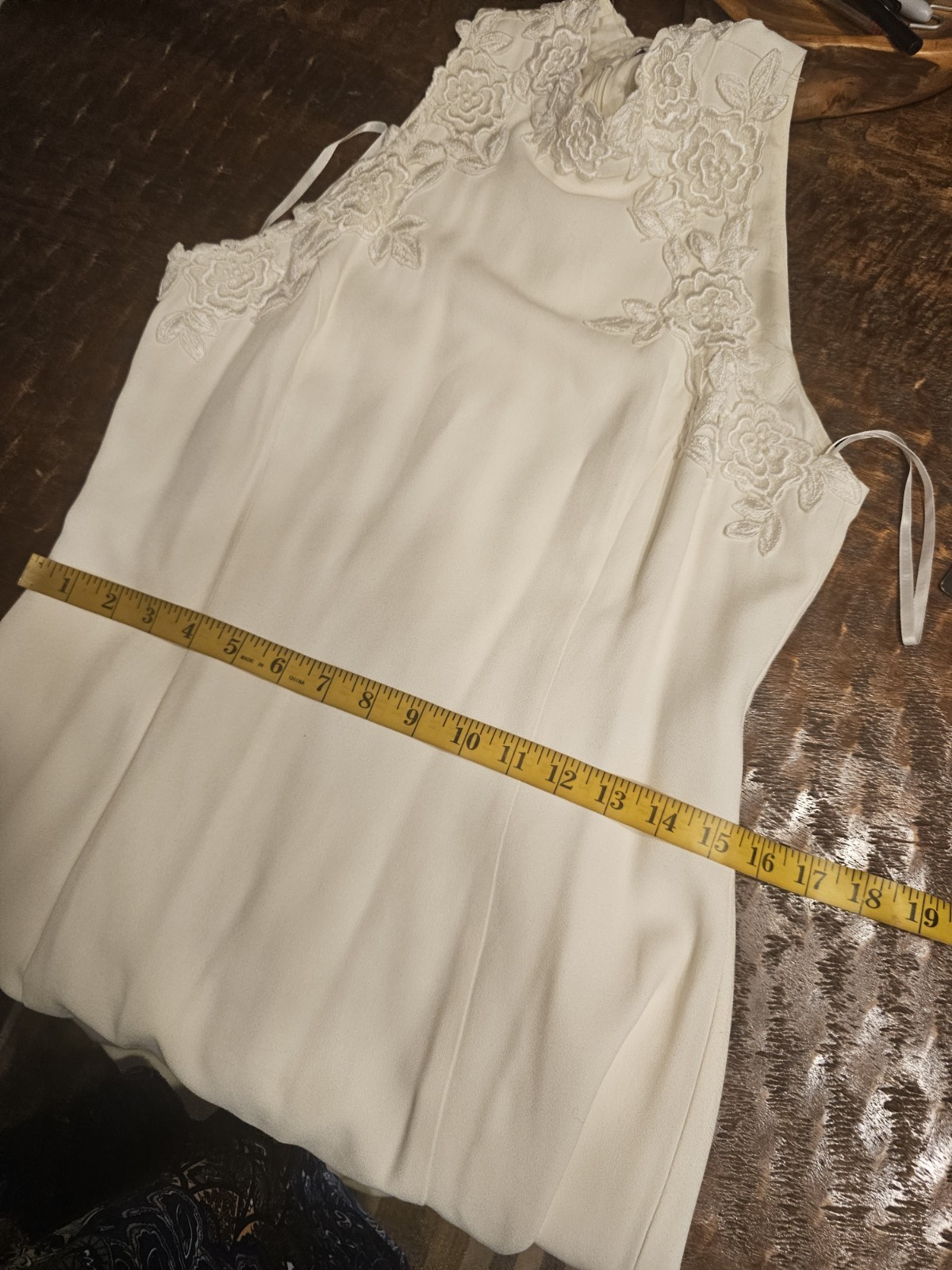 Vintage Off White Creme Lace Scott Mcclintock Long Gown Dress 8