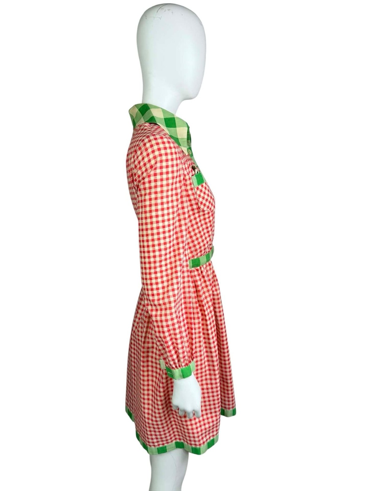 Vintage Oscar de la Renta Boutique Joseph Magnin Gingham Shirt Dress