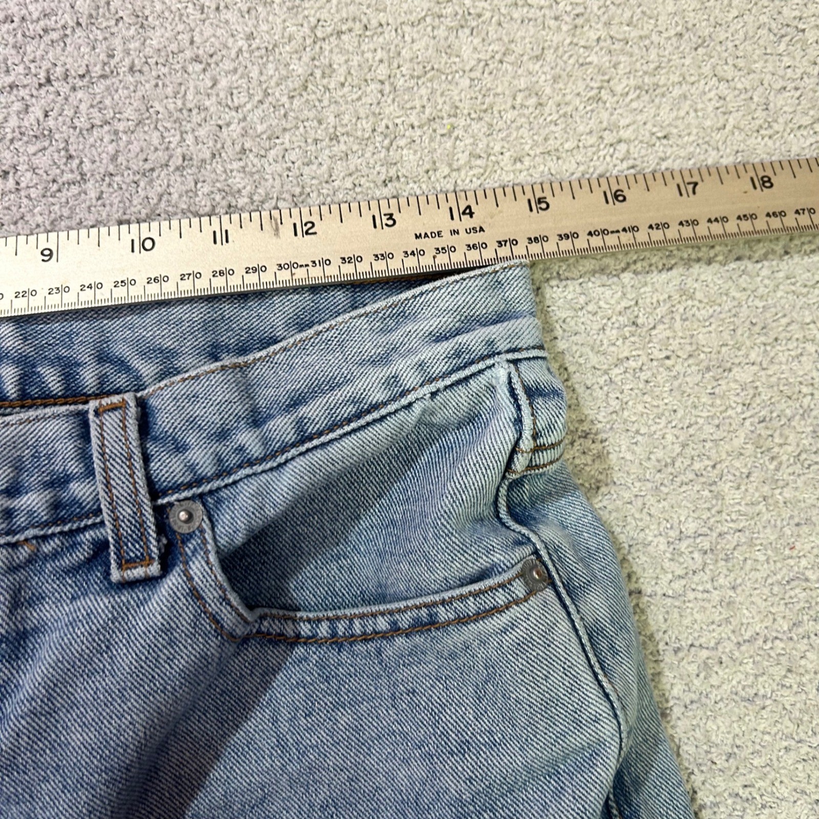 American Eagle Dungarees 1990s Vintage 10 PET Light Wash High Rise Straight Leg
