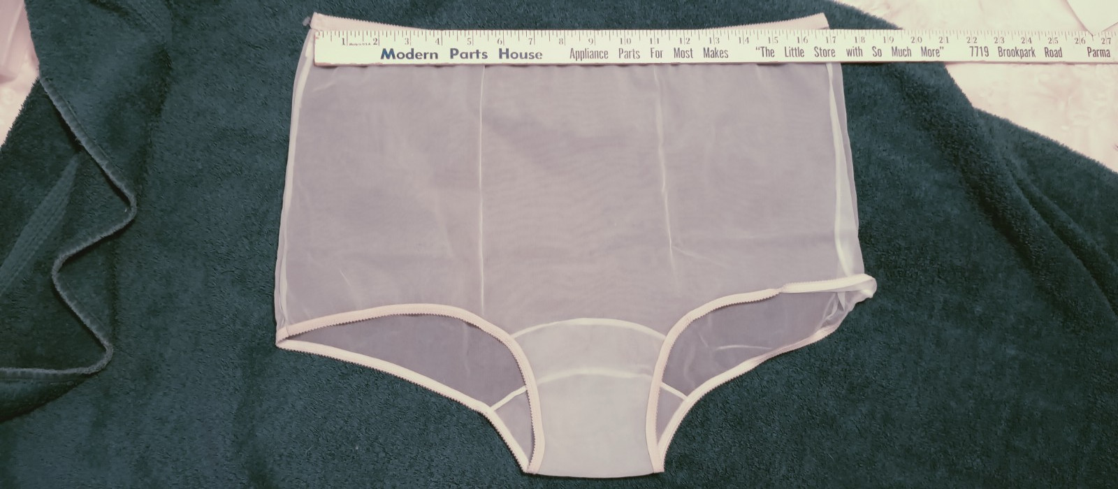 NANCY KING VINTAGE NYLON PANTY sz 10 LIGHT BLUE ANGEL SHEER #AU617